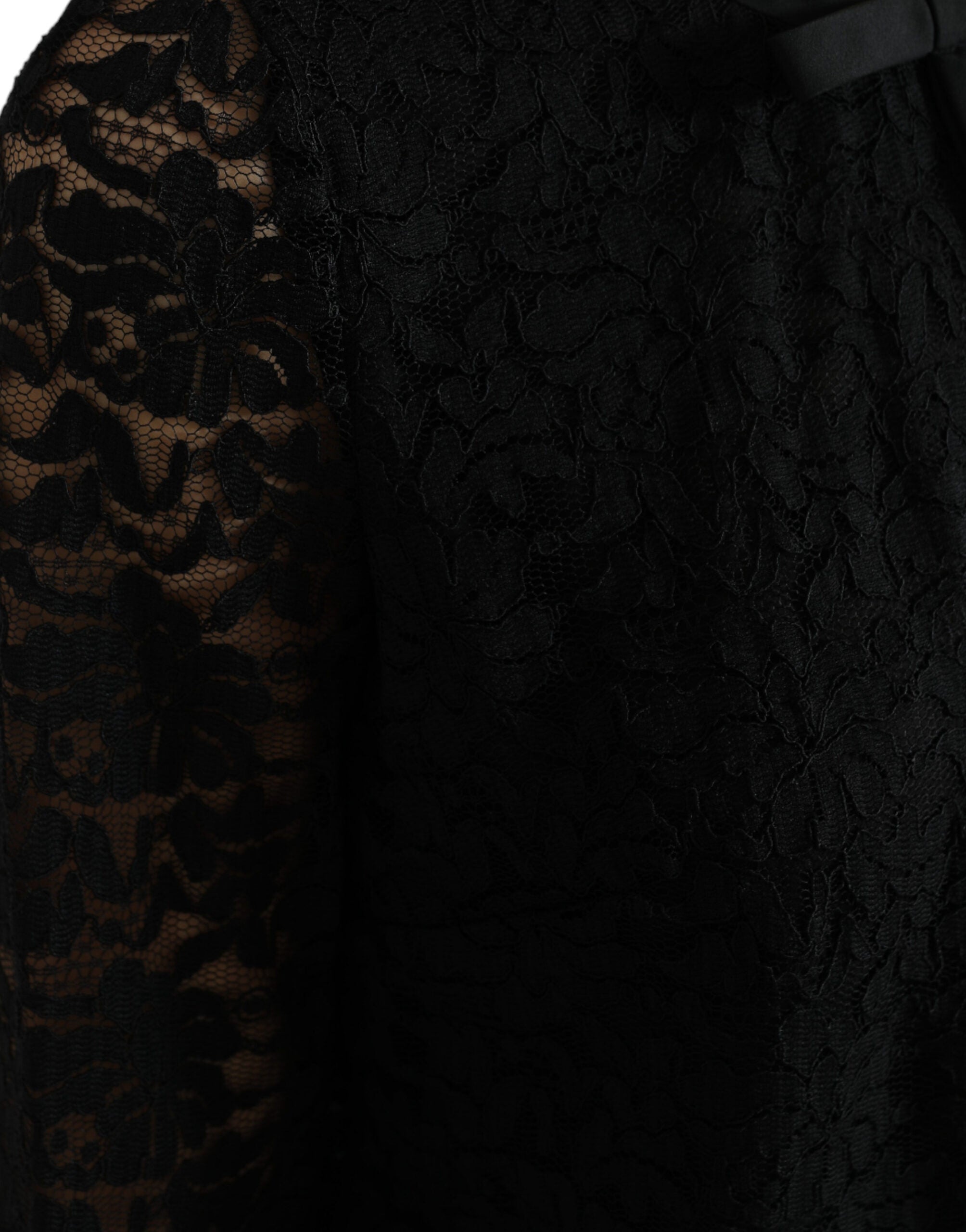 Dolce & Gabbana Black STAFF Blouse Floral Lace Nylon Top Dolce & Gabbana