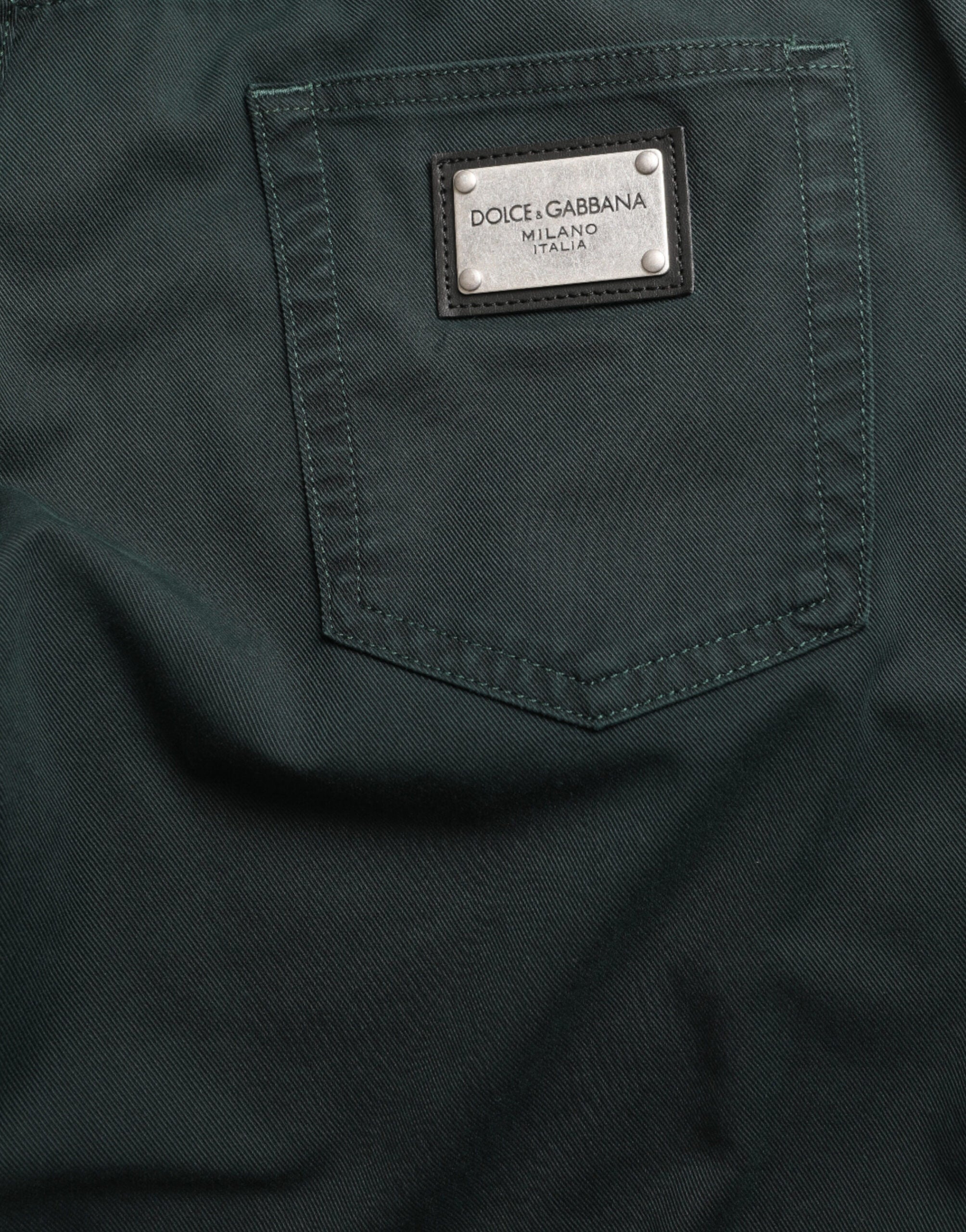 Dolce & Gabbana Green Cotton Stretch Skinny Men Denim Jeans Dolce & Gabbana