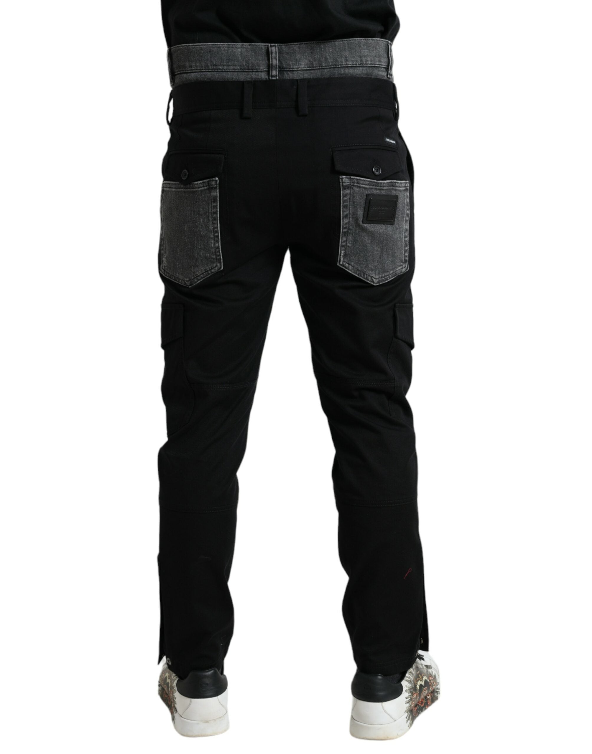 Dolce & Gabbana Black Gray Slim Cotton Denim Jeans Pants Dolce & Gabbana