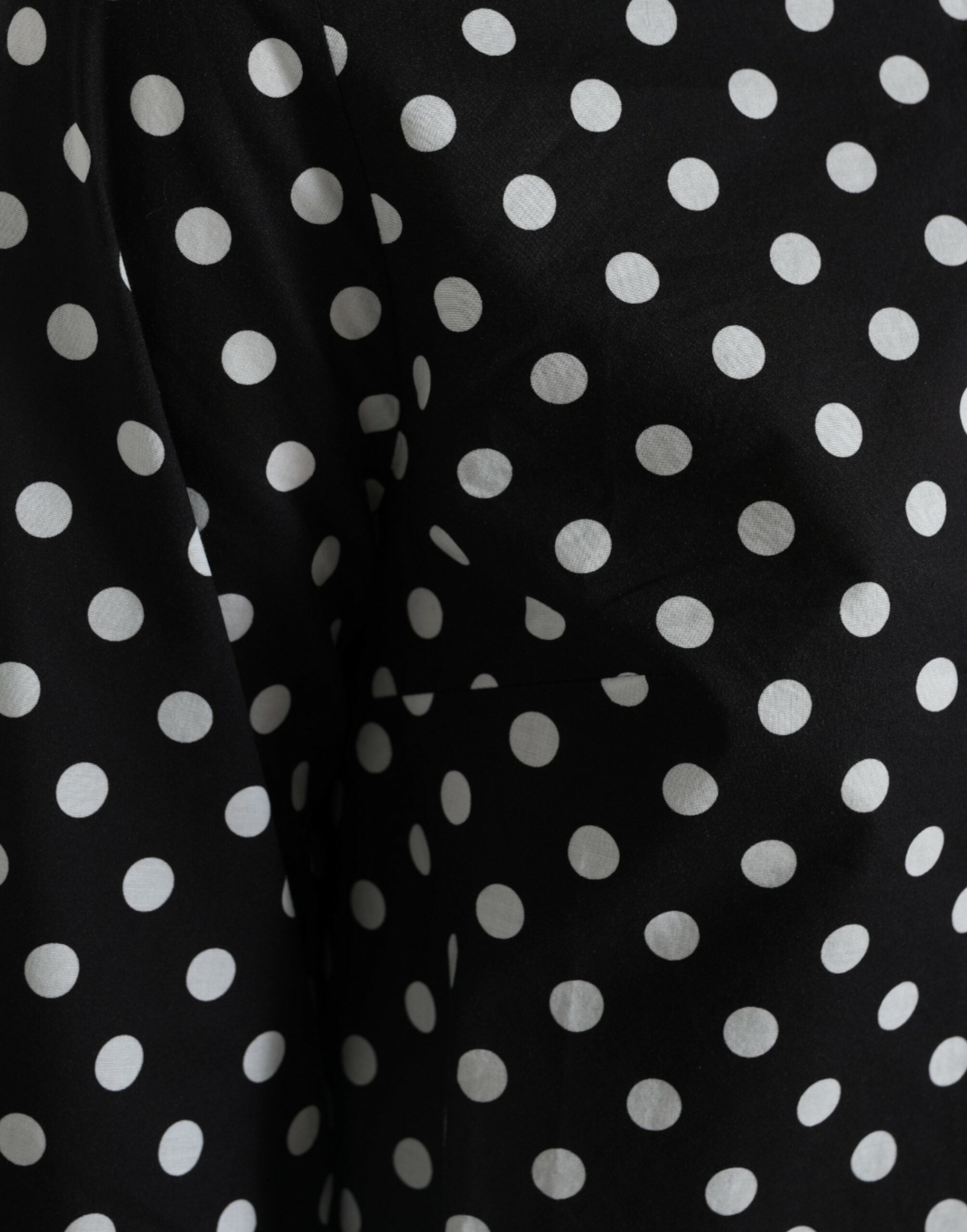 Dolce & Gabbana Black White Polka Dot Nylon Shift Mini Dress Dolce & Gabbana