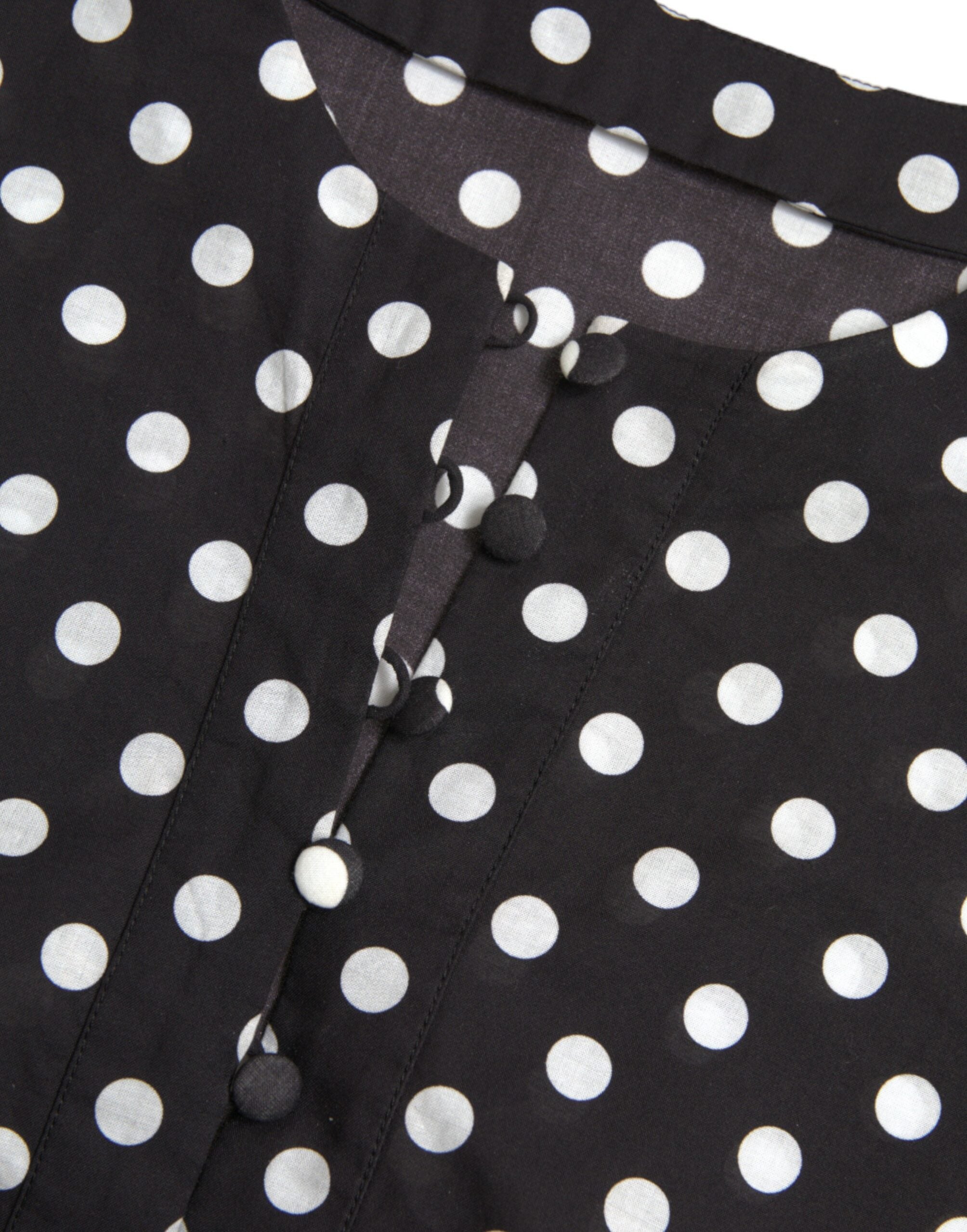 Dolce & Gabbana Black White Polka Dot Nylon Shift Mini Dress Dolce & Gabbana