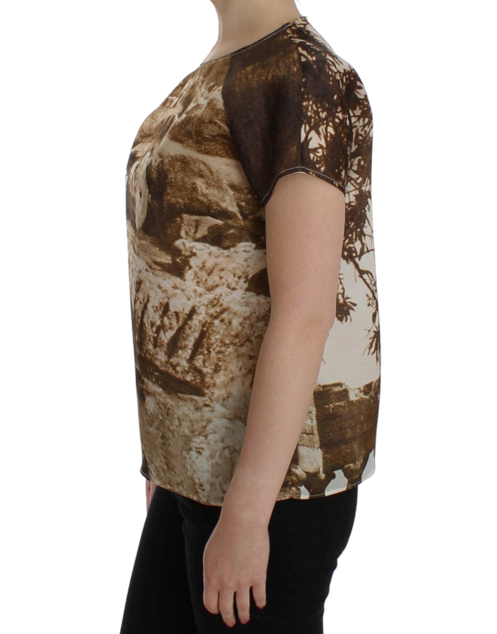 Dolce & Gabbana Brown Taormina silk blouse Dolce & Gabbana