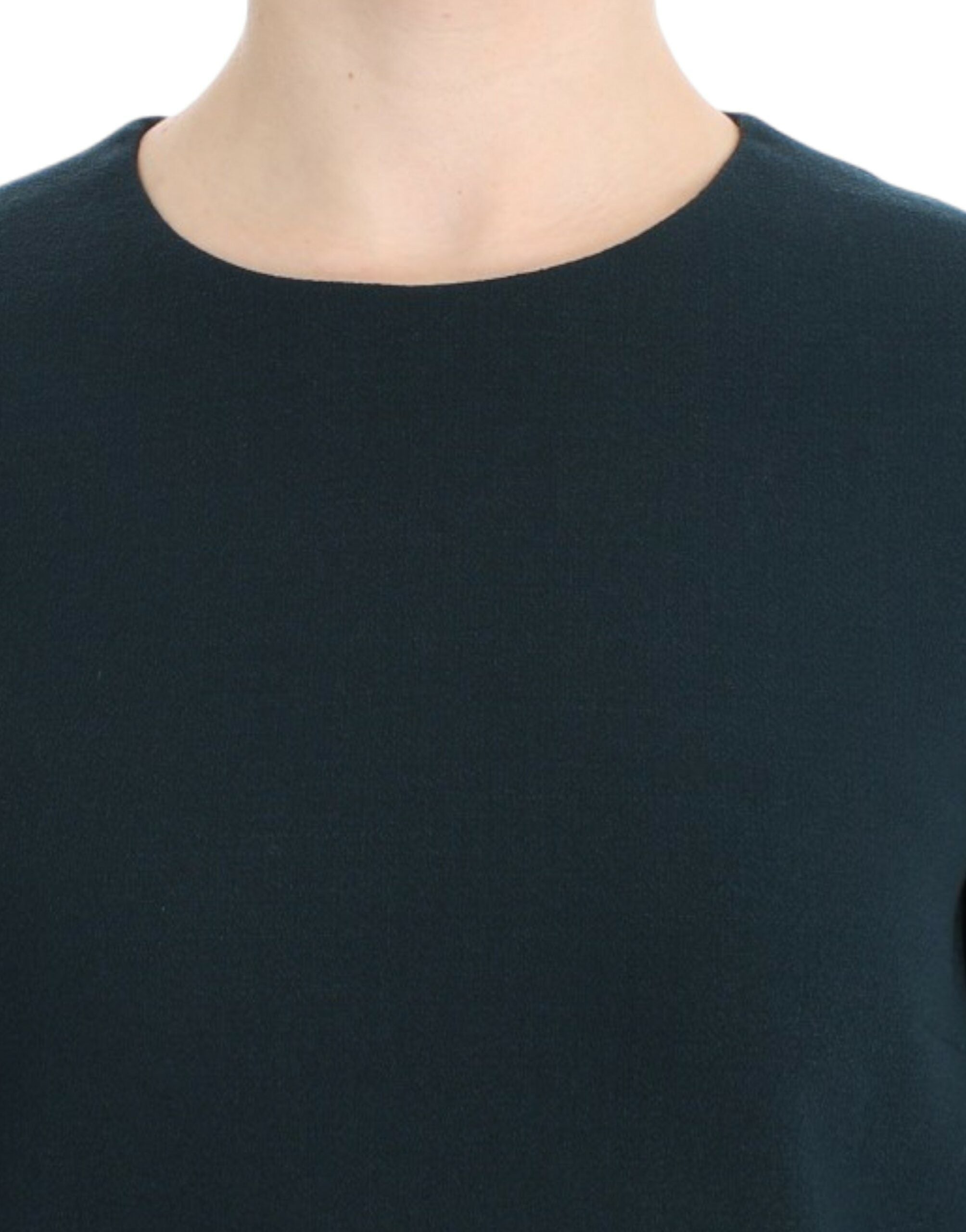 Dolce & Gabbana Green 3/4 sleeve wool blouse Dolce & Gabbana