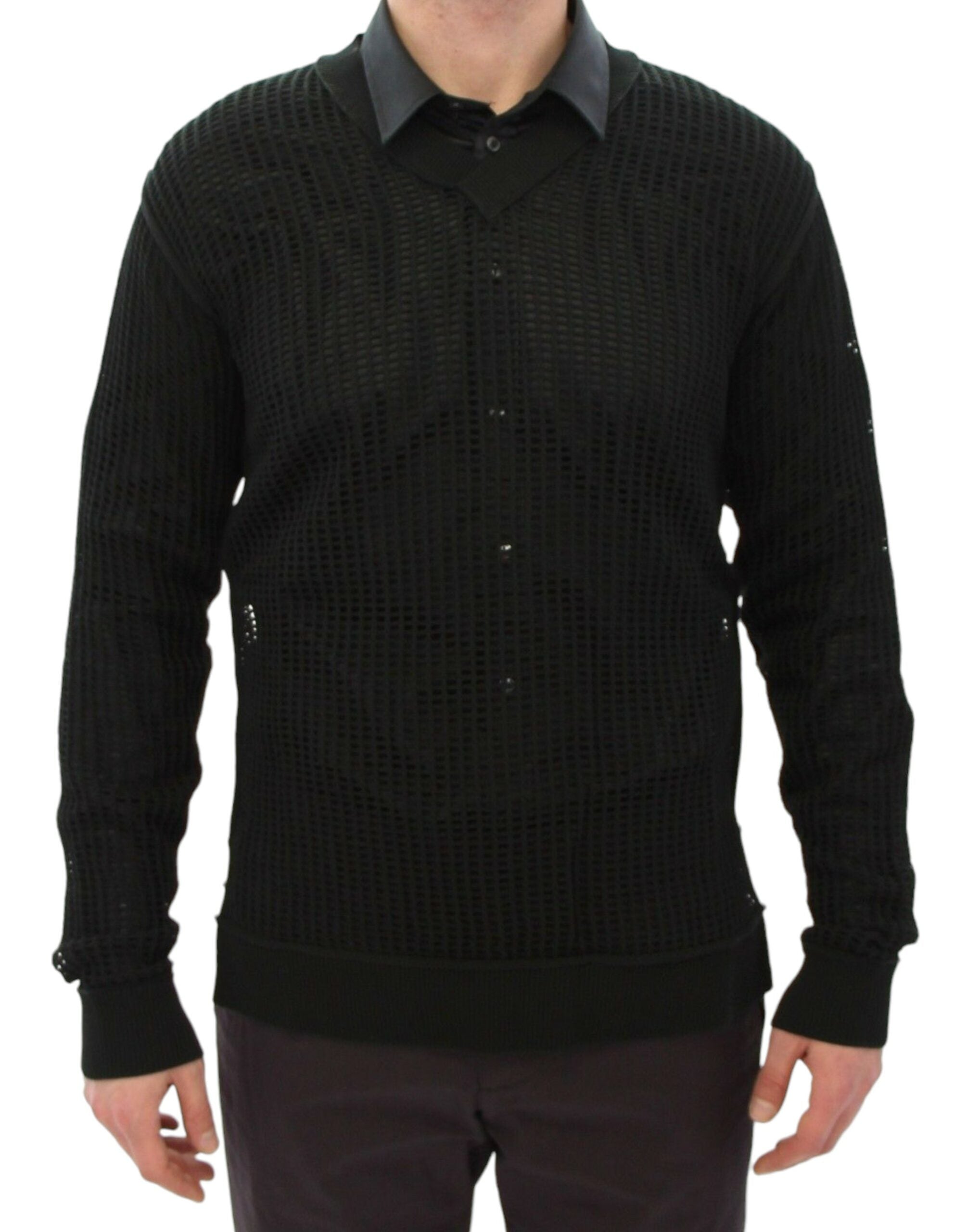 Dolce & Gabbana Dark Green Runway Netz Pullover Netted Sweater Dolce & Gabbana