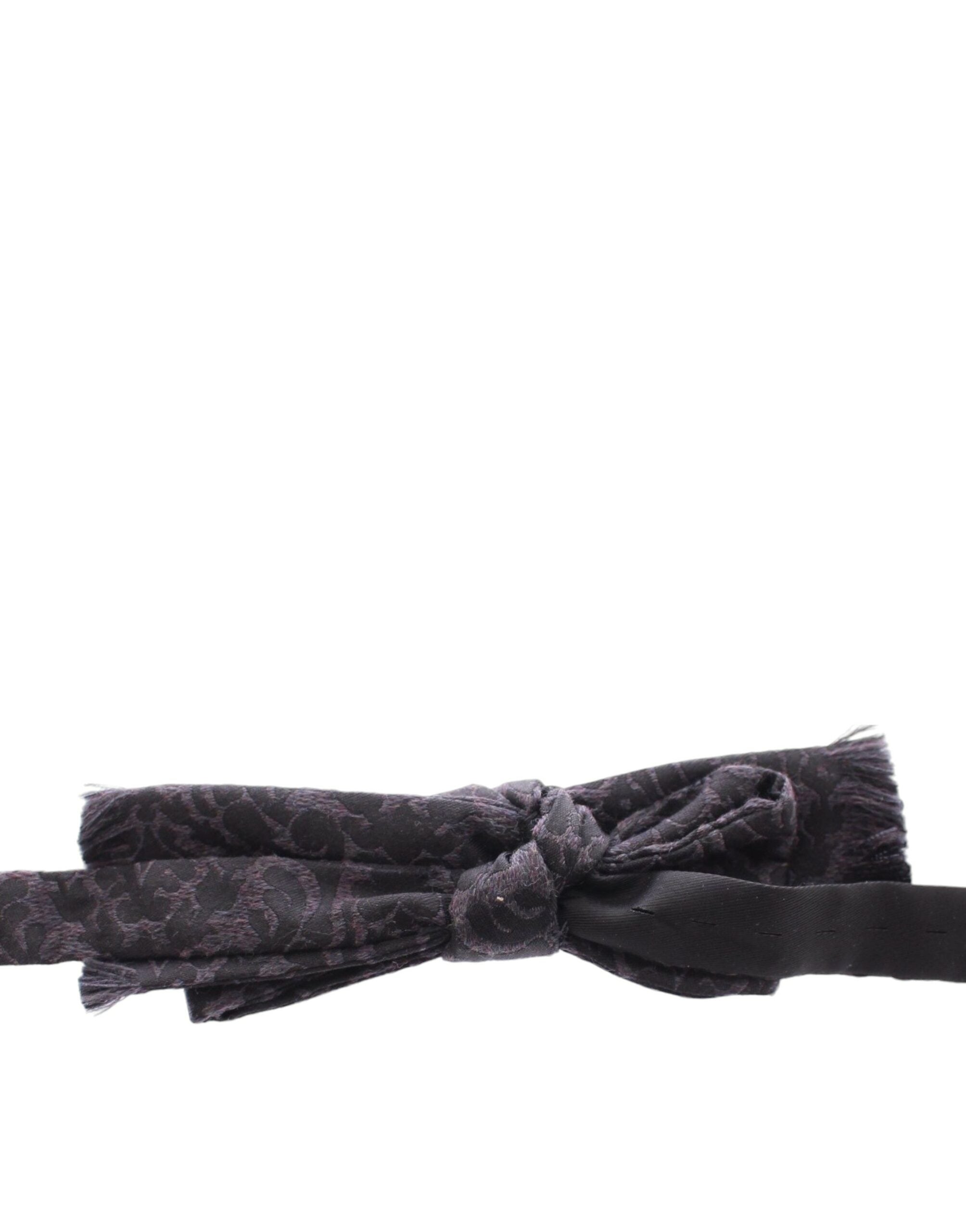 Dolce & Gabbana Gray Black Wool Bow Tie Dolce & Gabbana