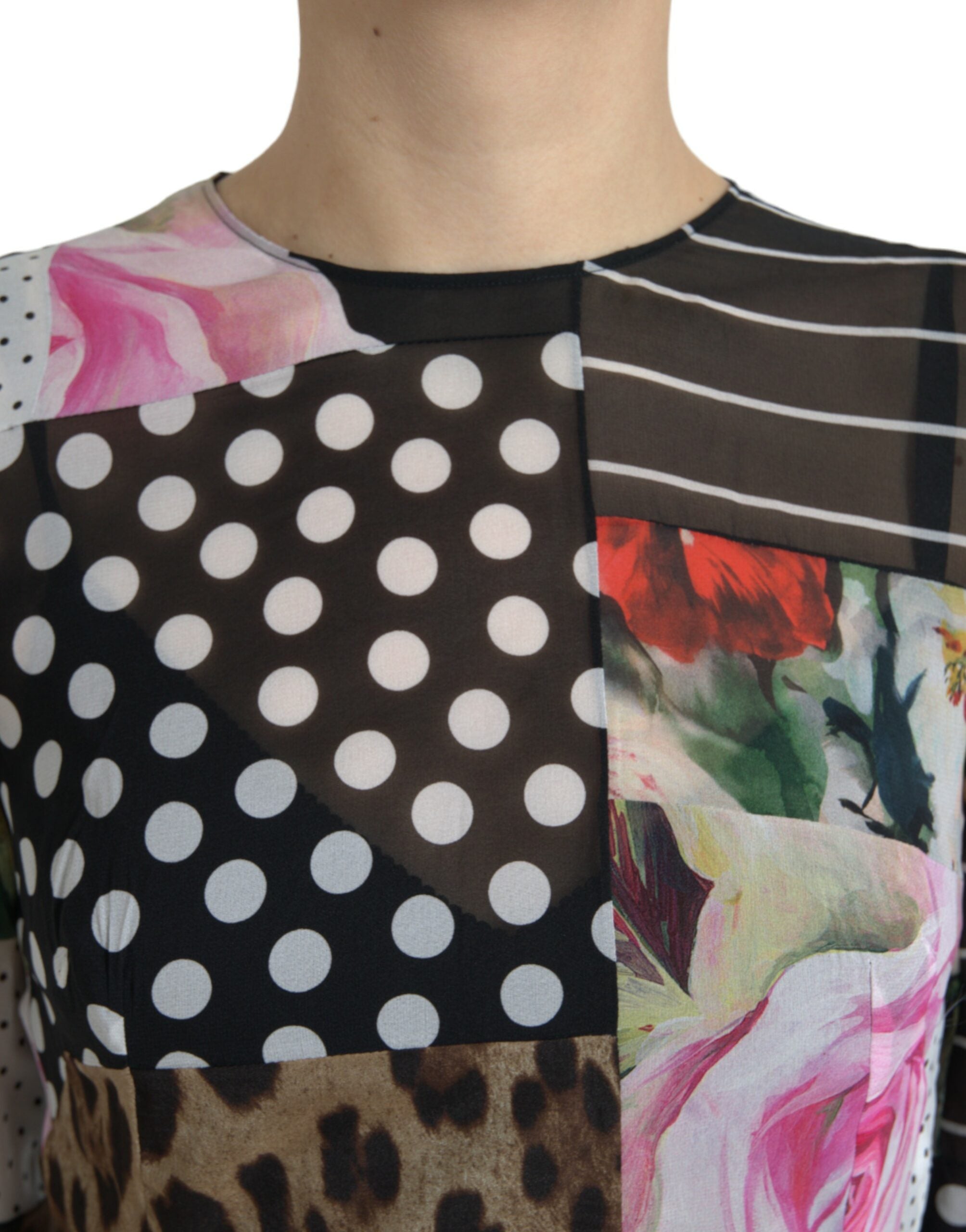 Dolce & Gabbana Multicolor Patchwork Floral Leopard Dress Dolce & Gabbana
