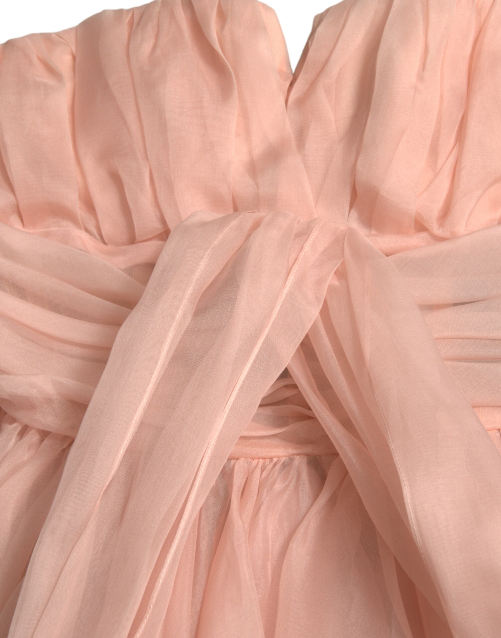 Dolce & Gabbana Pink Silk Chiffon Halter A-line Pleated Midi Dress Dolce & Gabbana