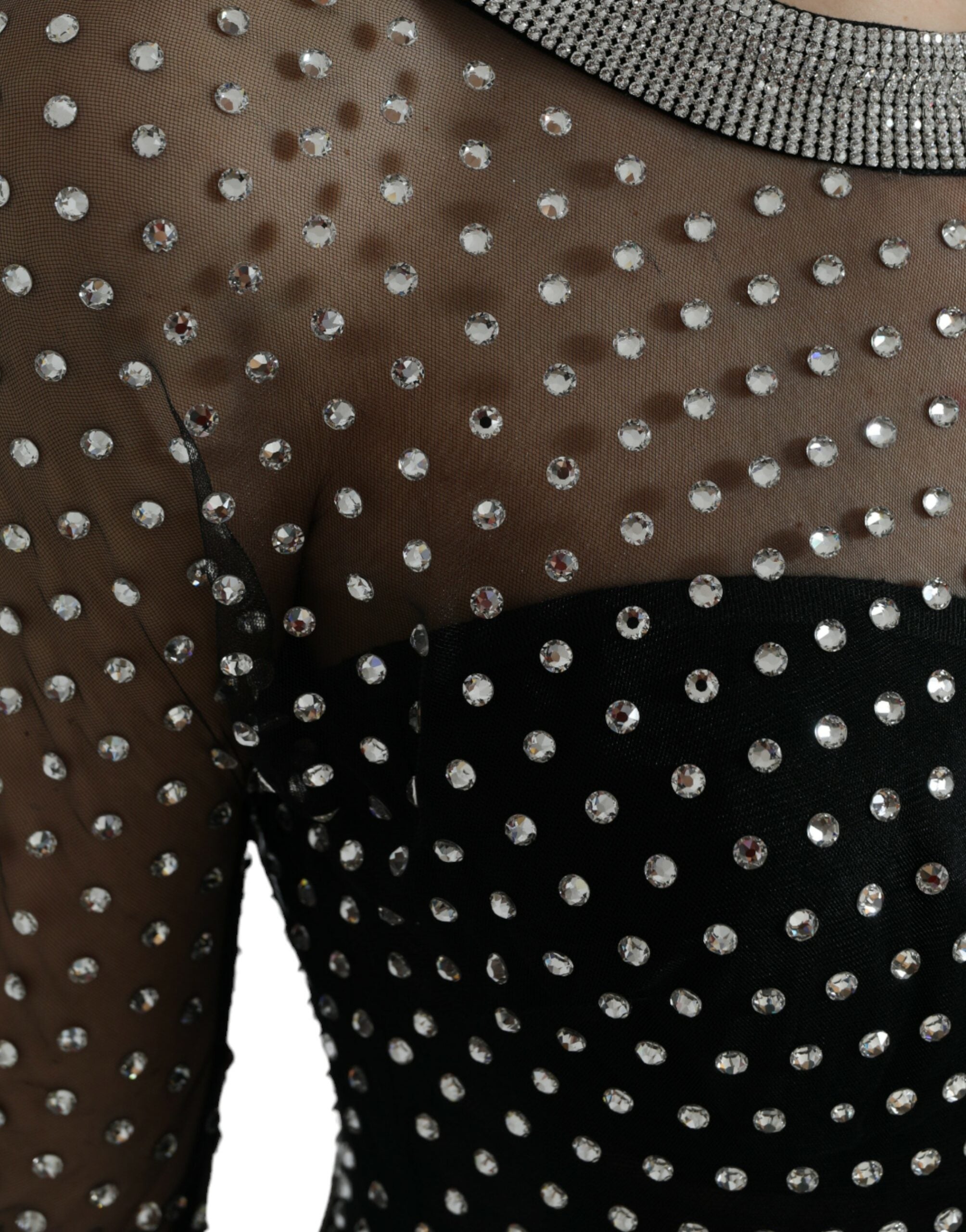 Dolce & Gabbana Black Crystal Embellished A-line Gown Dress Dolce & Gabbana
