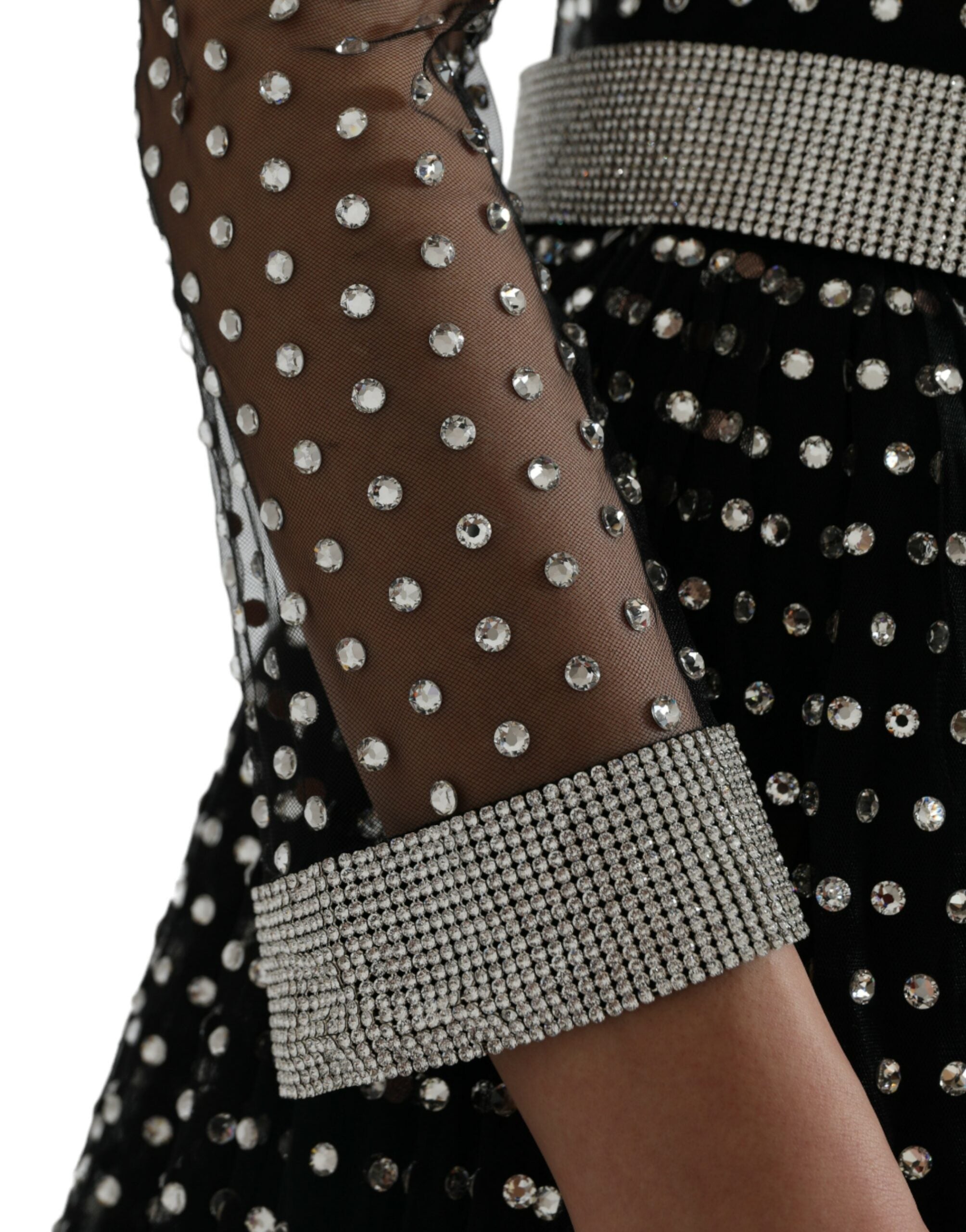 Dolce & Gabbana Black Crystal Embellished A-line Gown Dress Dolce & Gabbana