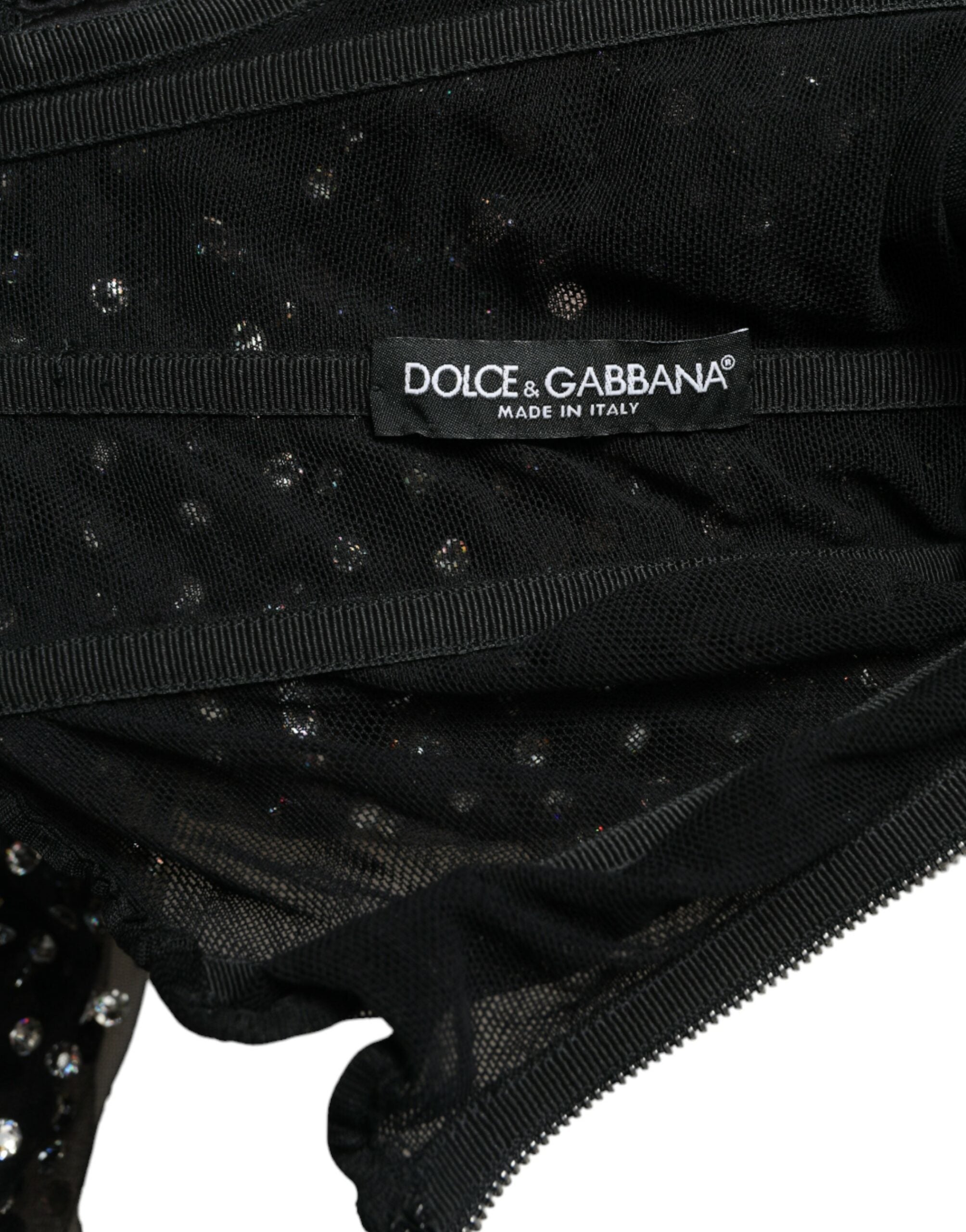 Dolce & Gabbana Black Crystal Embellished A-line Gown Dress Dolce & Gabbana