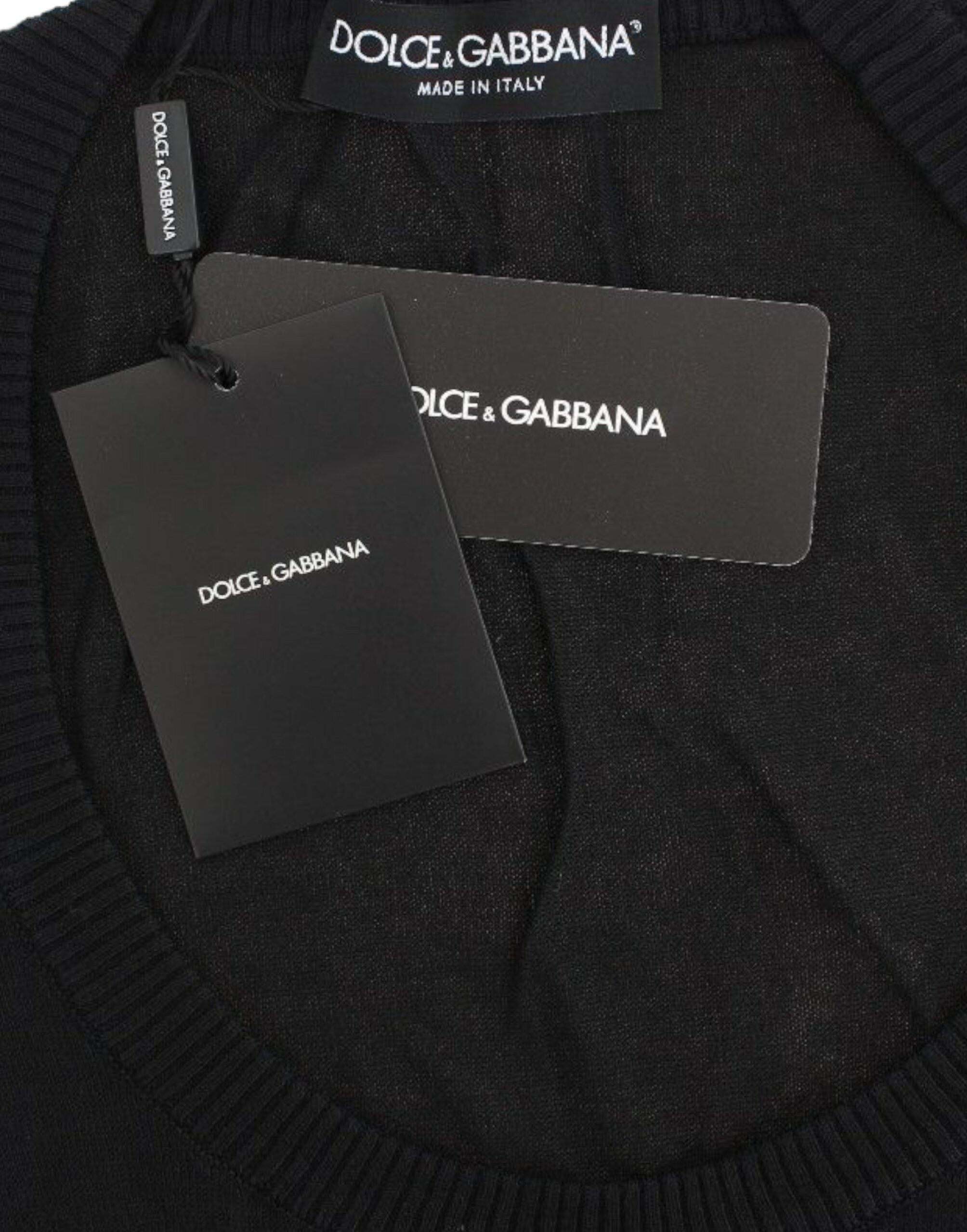 Dolce & Gabbana Black Cashmere Crewneck Sweater Pullover Dolce & Gabbana