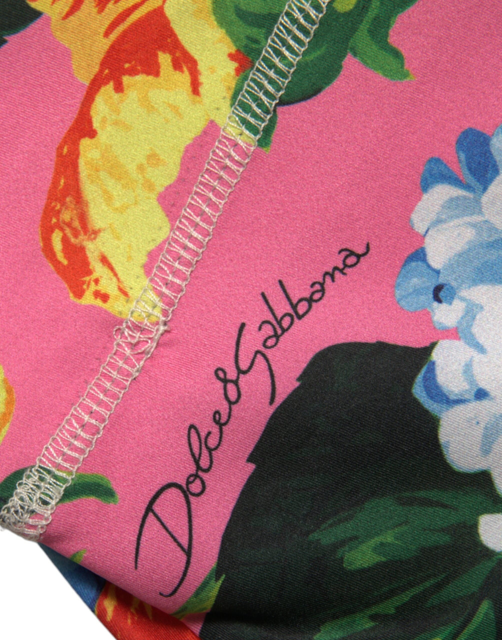 Dolce & Gabbana Multicolor Floral High Waist Leggings Pants Dolce & Gabbana