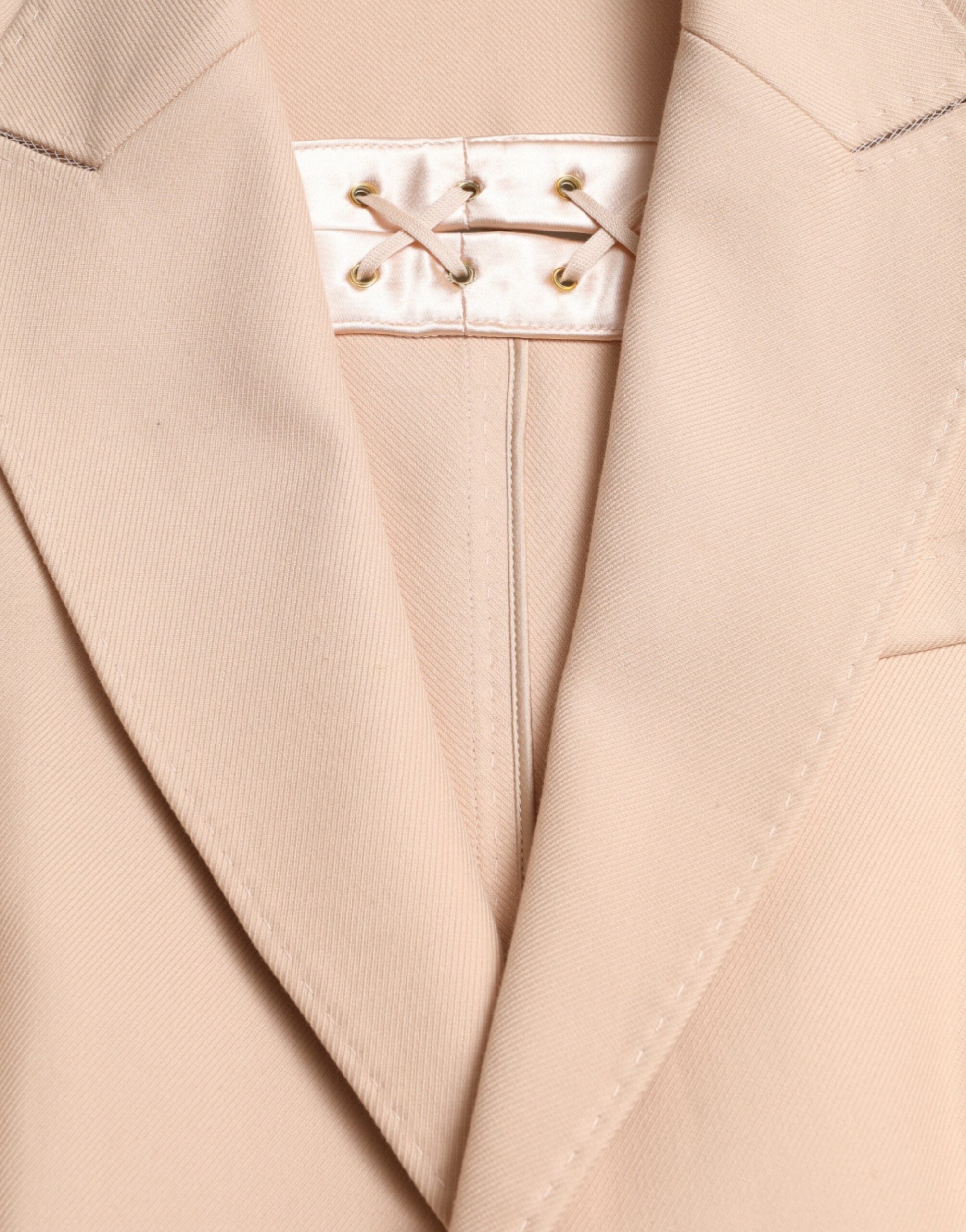 Dolce & Gabbana Beige Cotton Single Breasted Long Coat Jacket Dolce & Gabbana