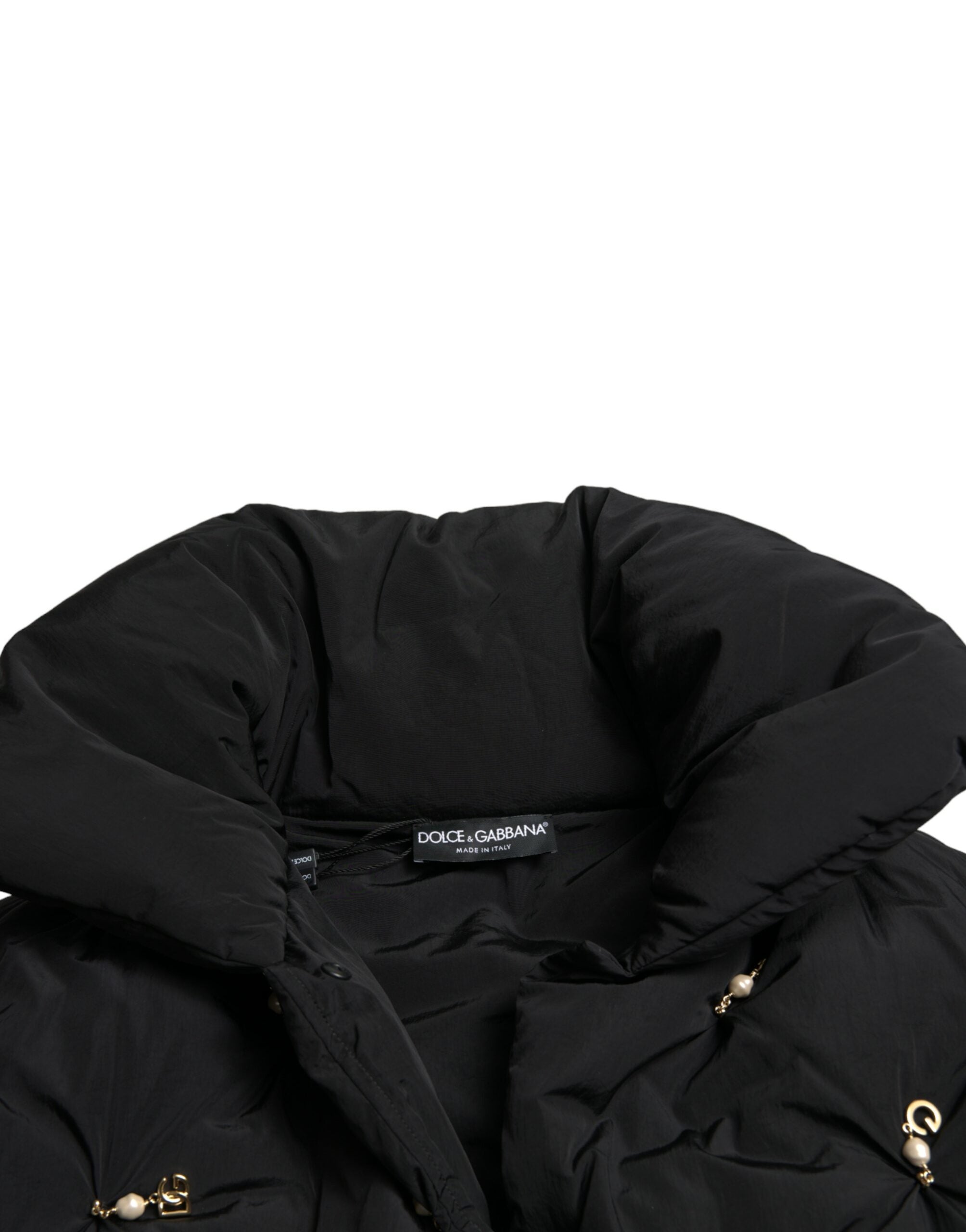 Dolce & Gabbana Black Embellished Quilted Shell Bomber Jacket Dolce & Gabbana