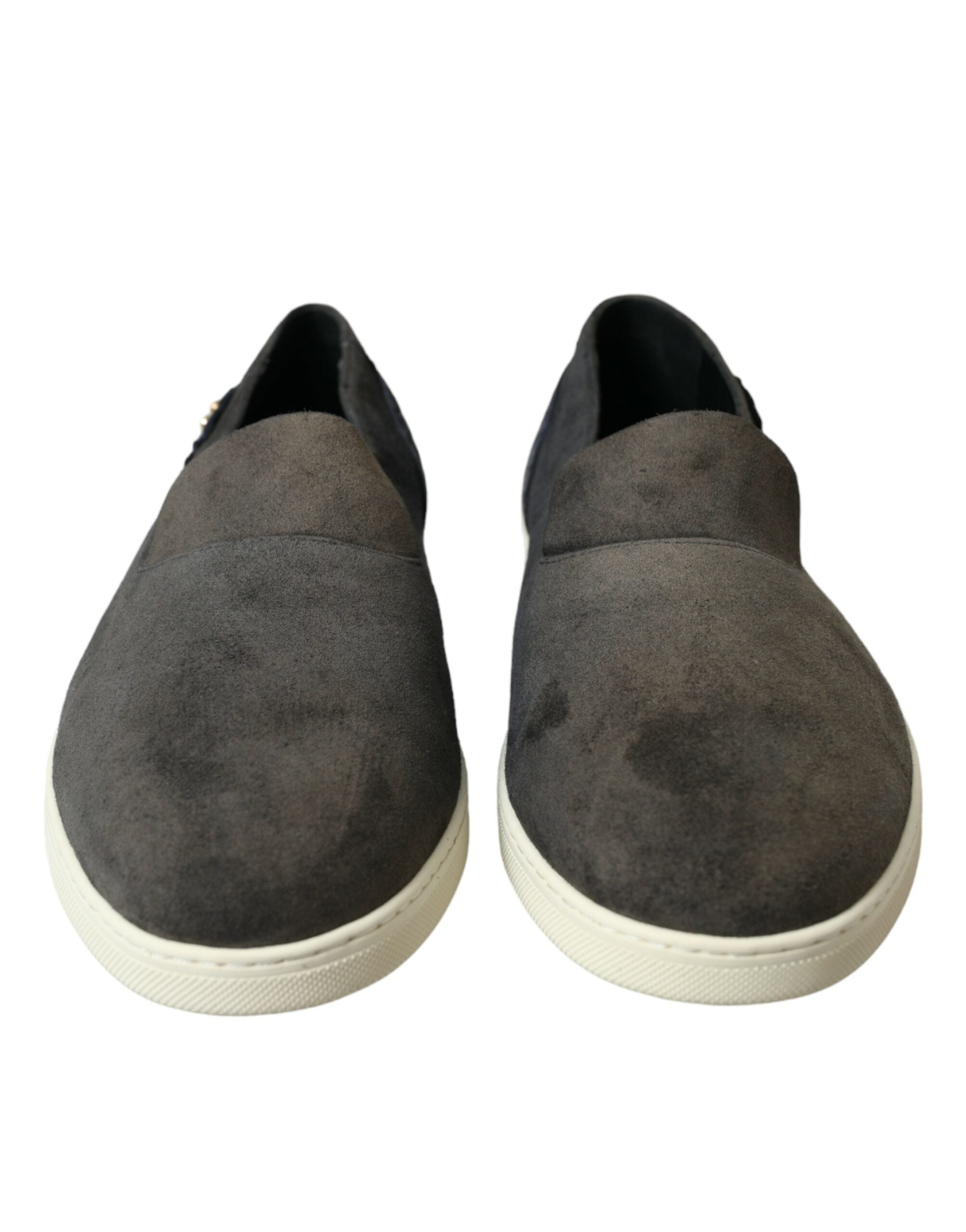 Dolce & Gabbana Blue Suede Caiman Men Loafers Slippers Shoes Dolce & Gabbana