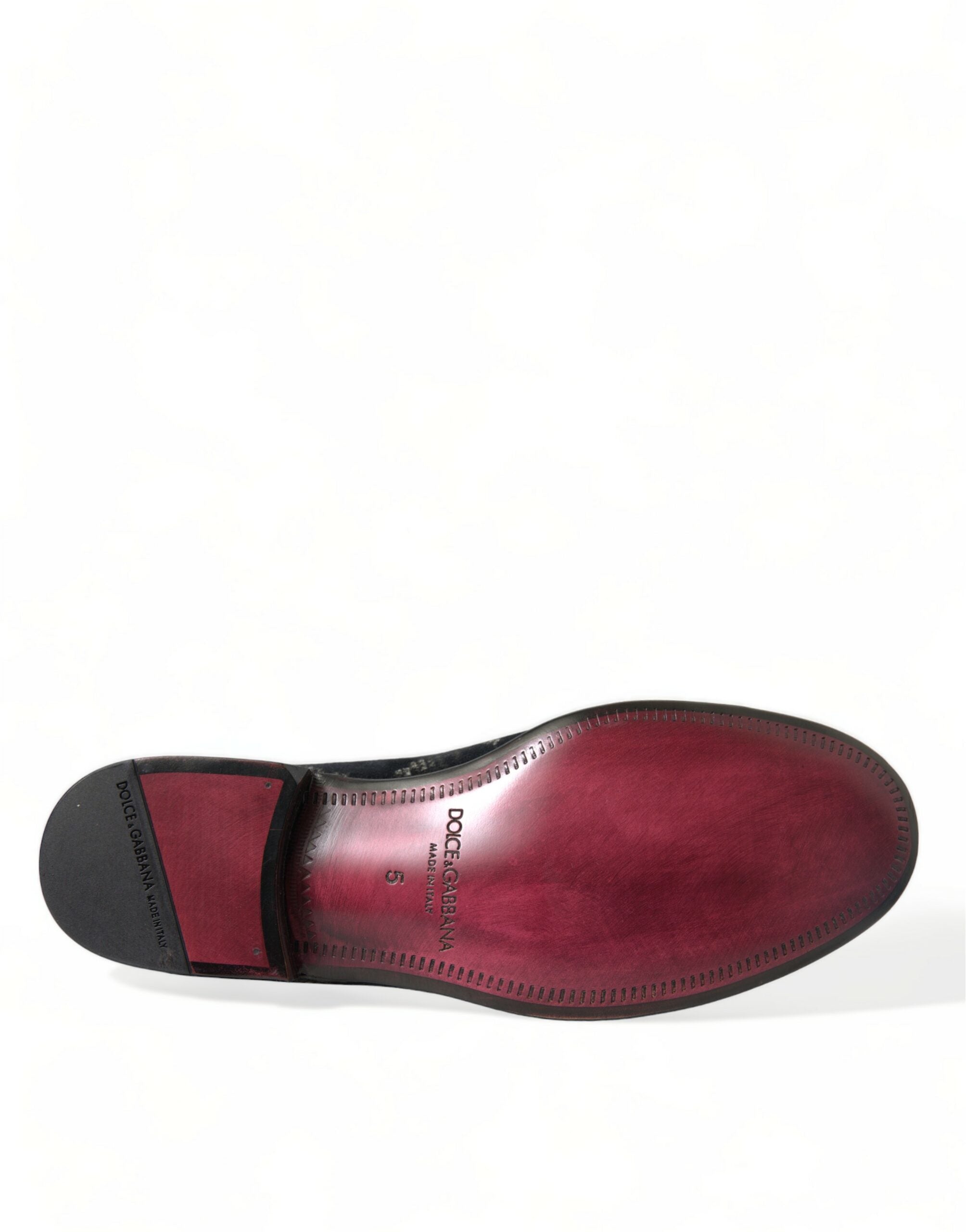 Dolce & Gabbana Black Floral Slippers Men Loafers Dress Shoes Dolce & Gabbana