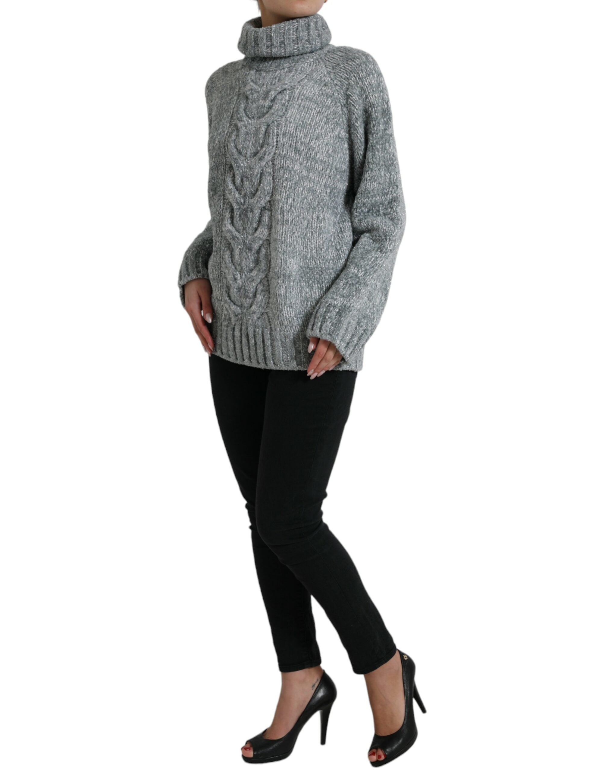 Dolce & Gabbana Gray Cashmere Turtle Neck Pullover Sweater Dolce & Gabbana