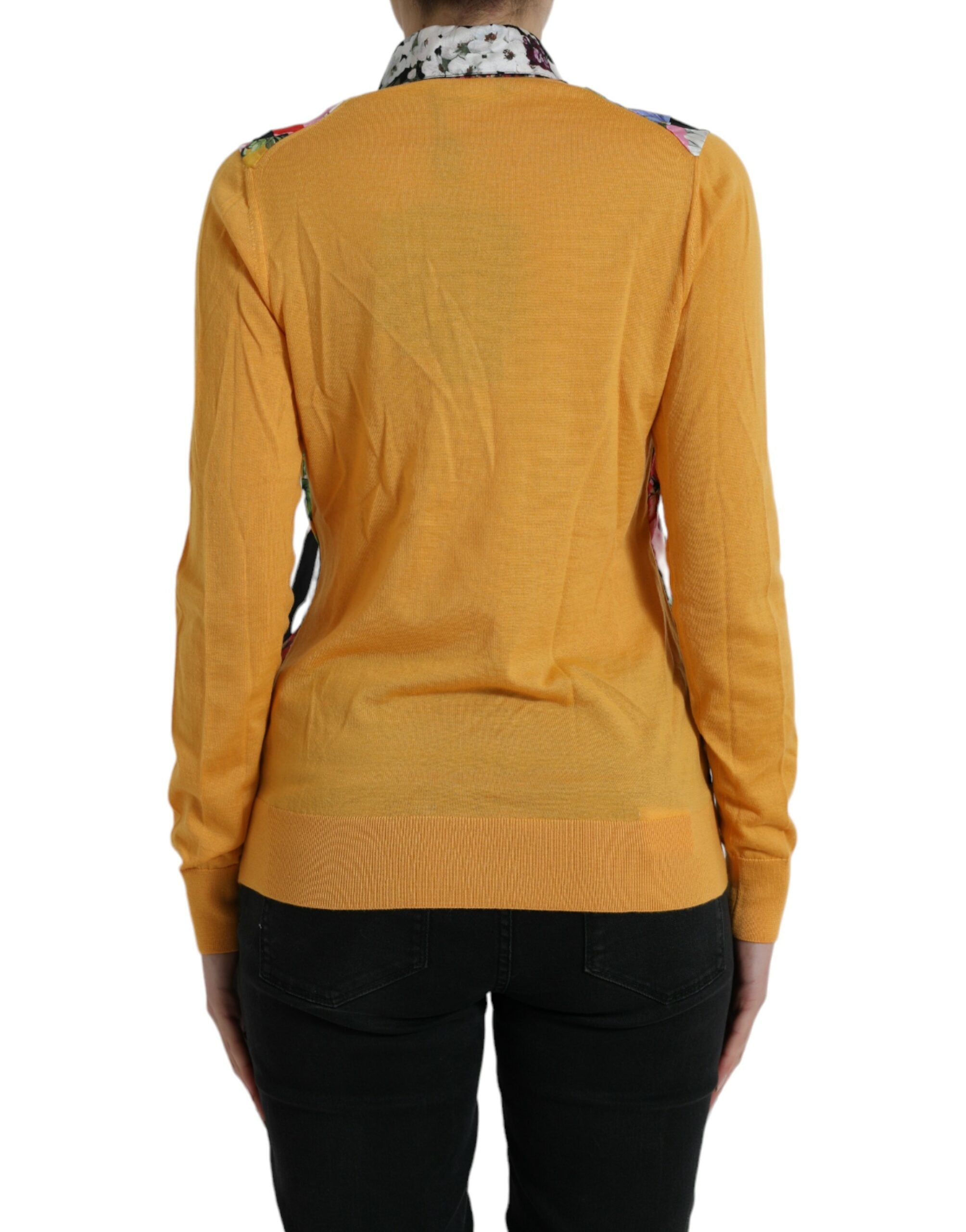 Dolce & Gabbana Multicolor Patchwork Cashmere Henley Sweater Dolce & Gabbana