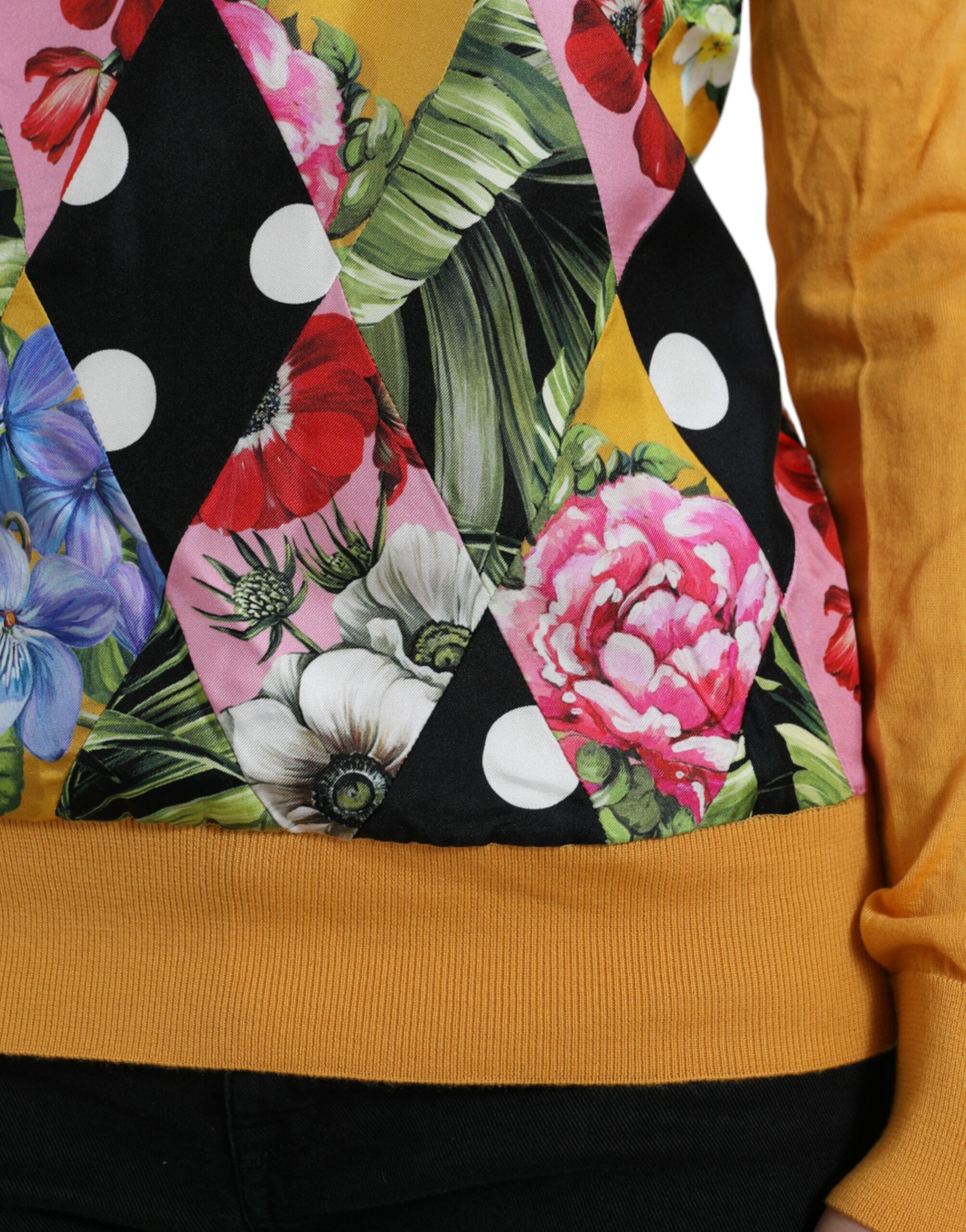 Dolce & Gabbana Multicolor Patchwork Cashmere Henley Sweater Dolce & Gabbana
