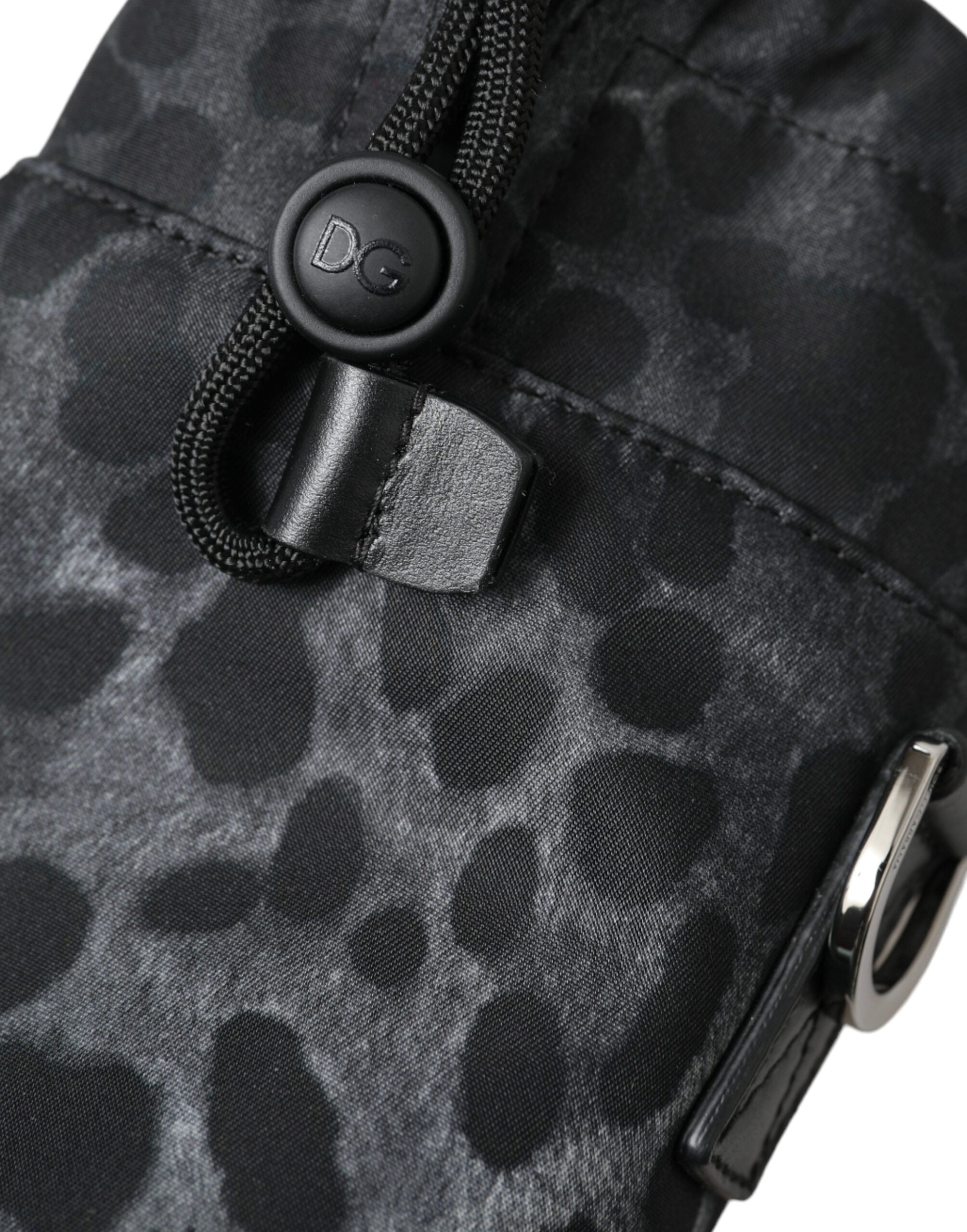 Dolce & Gabbana Black Leopard Round Slim Tote Bottle Cage Bag Dolce & Gabbana
