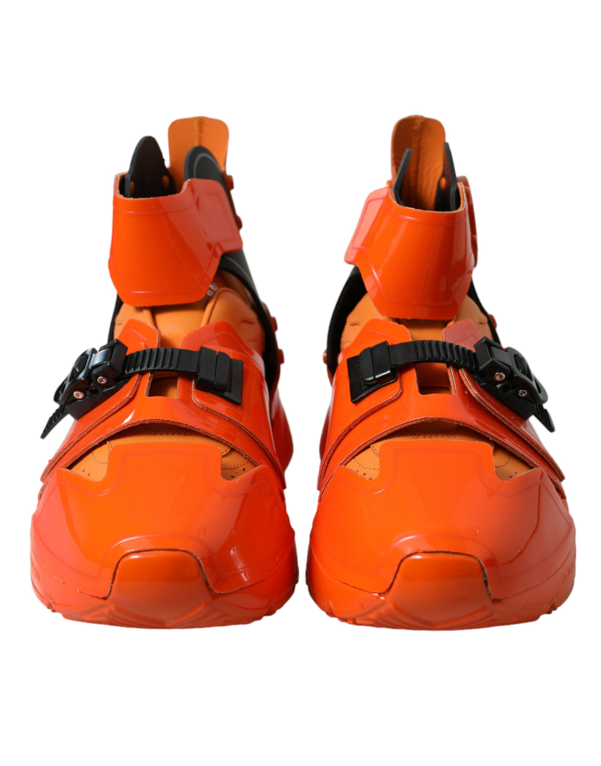 Dolce & Gabbana Orange Multi Panel Chunky High Top Sneakers Shoes Dolce & Gabbana