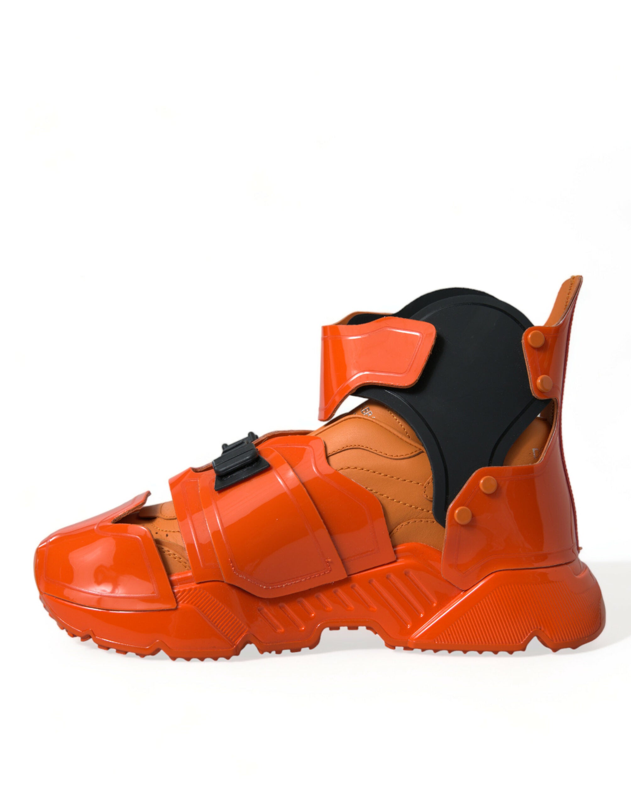Dolce & Gabbana Orange Multi Panel Chunky High Top Sneakers Shoes Dolce & Gabbana