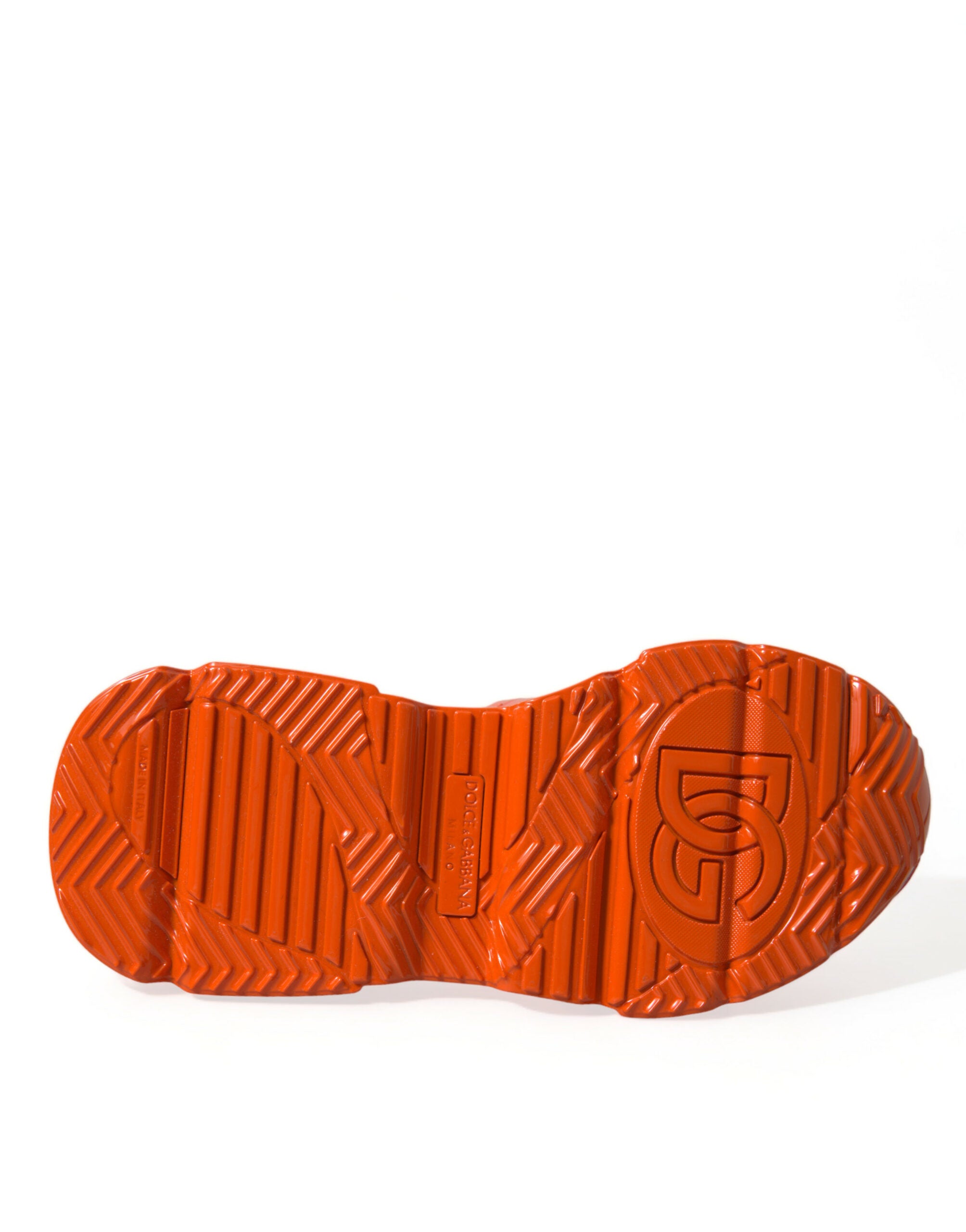 Dolce & Gabbana Orange Multi Panel Chunky High Top Sneakers Shoes Dolce & Gabbana