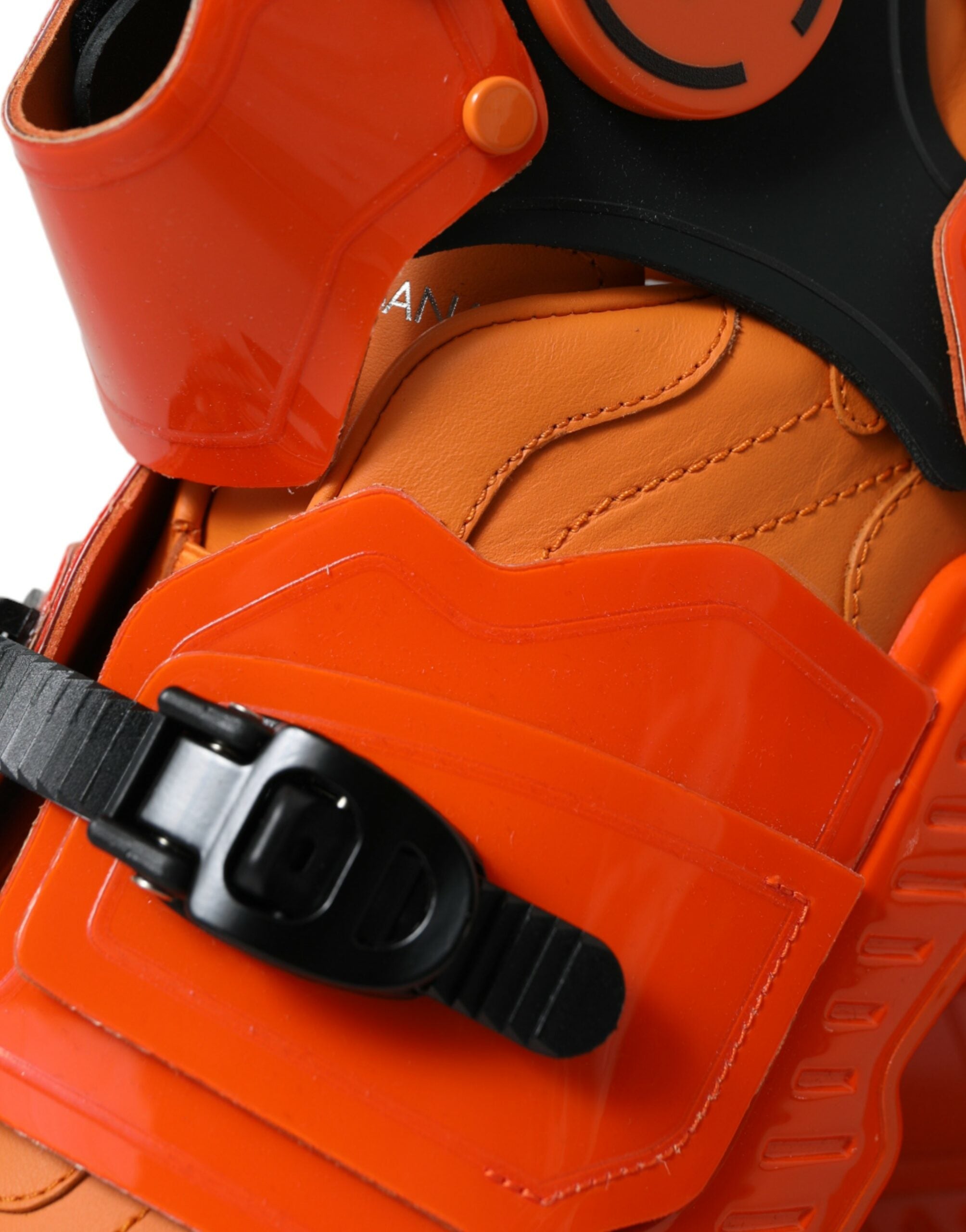 Dolce & Gabbana Orange Multi Panel Chunky High Top Sneakers Shoes Dolce & Gabbana
