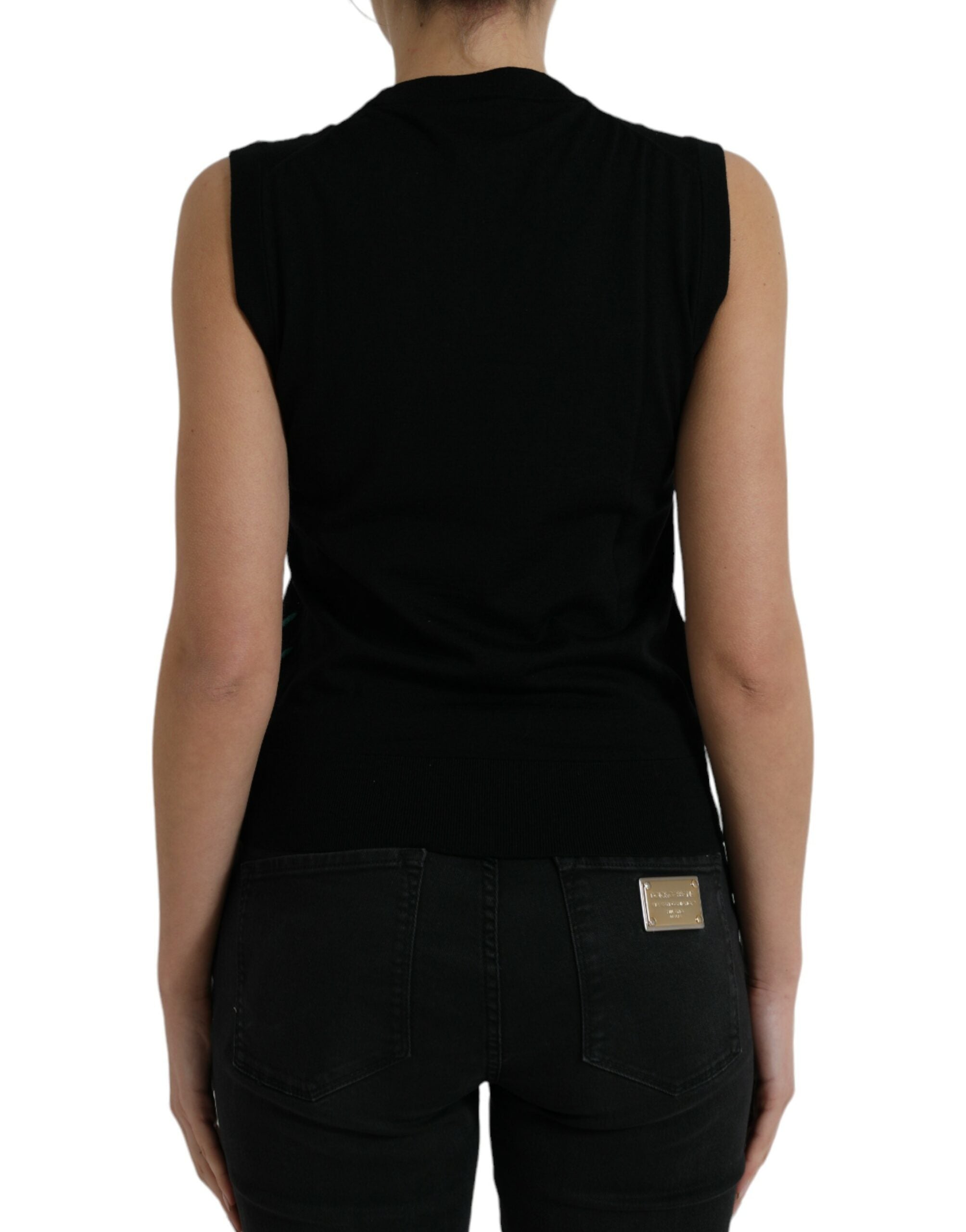 Dolce & Gabbana Black Jungle Crew Neck Sleeveless Tank Top Dolce & Gabbana