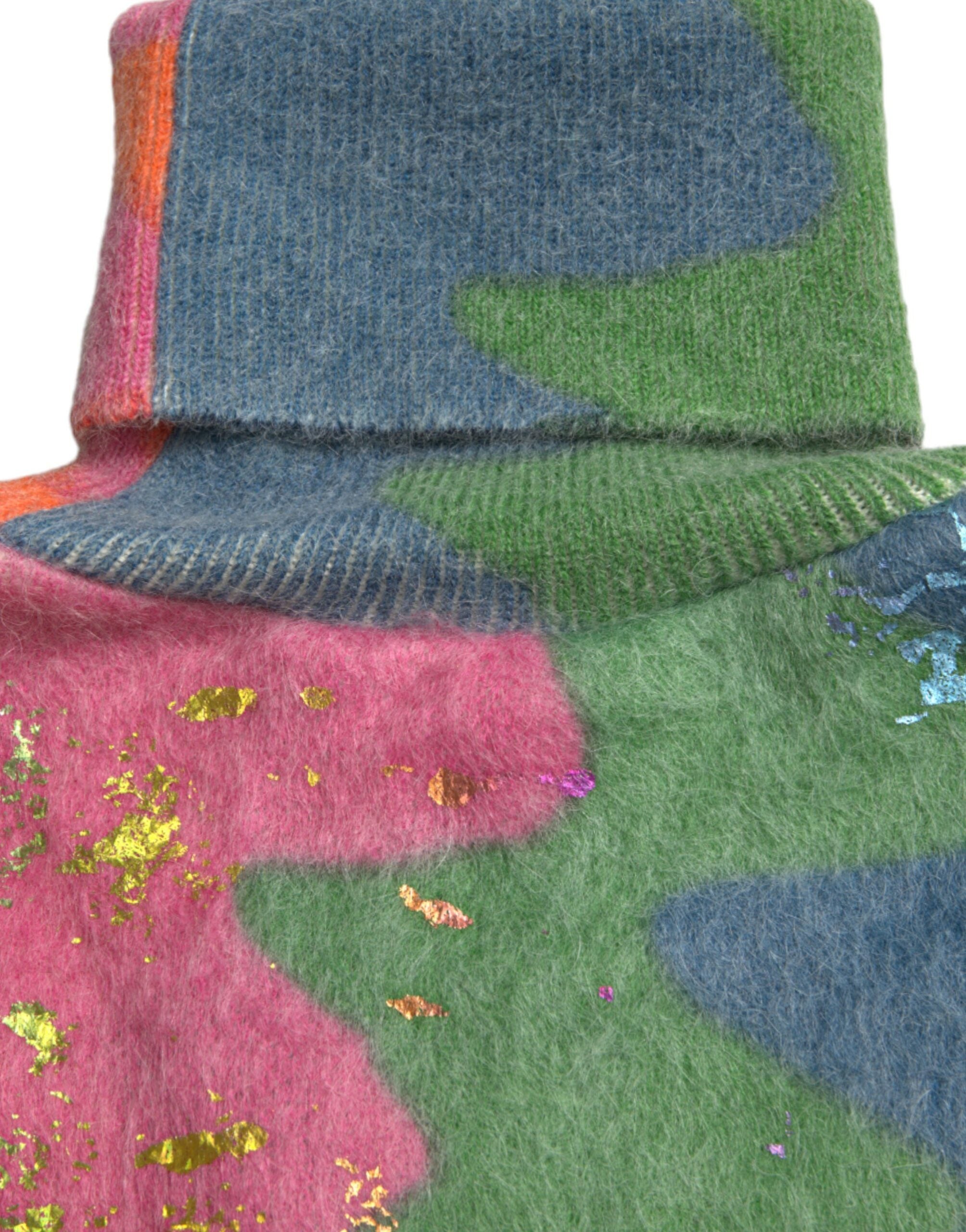 Dolce & Gabbana Multicolor Mohair Turtleneck Pullover Sweater Dolce & Gabbana