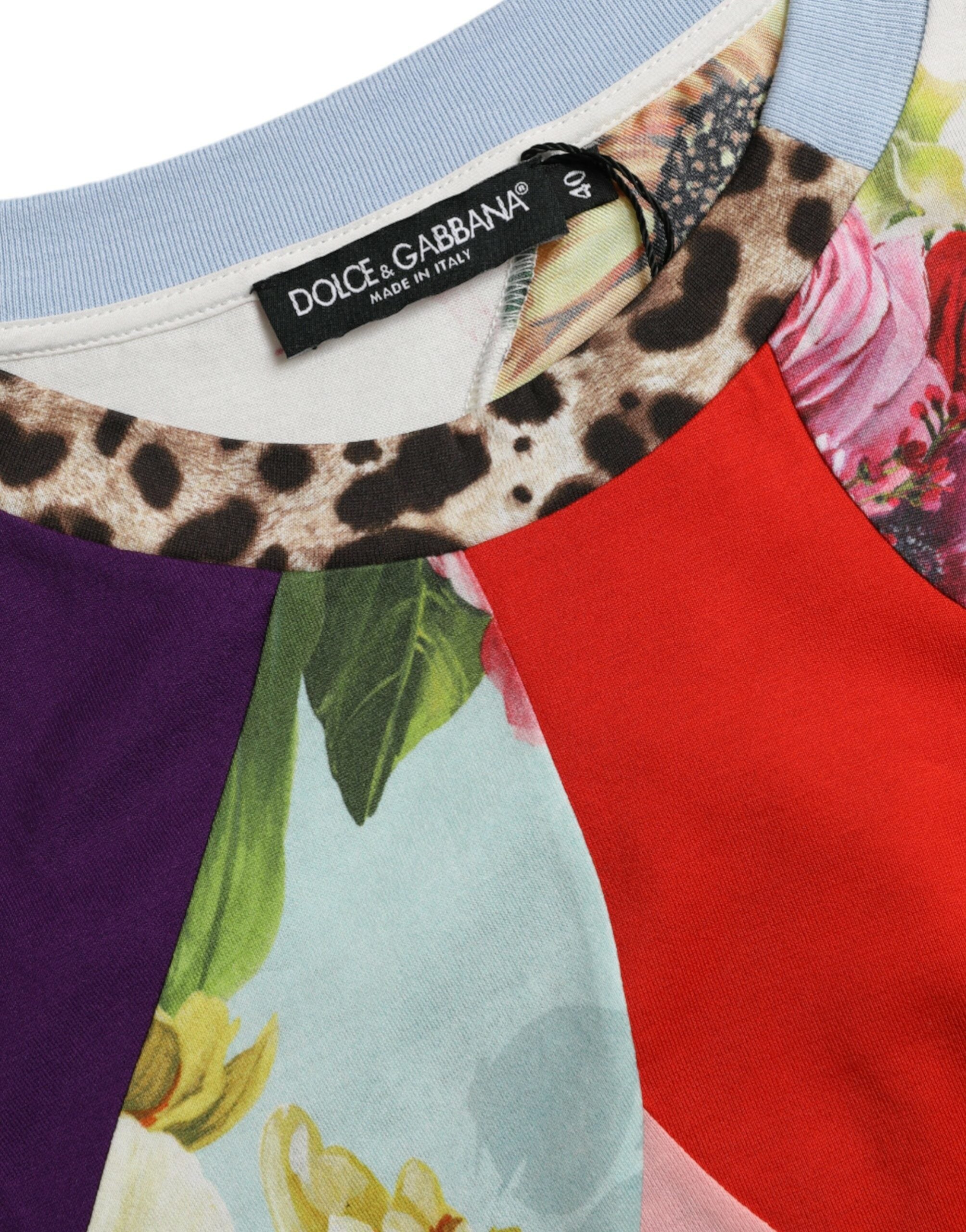 Dolce & Gabbana Multicolor Patchwork Cotton Silk Blouse Top Dolce & Gabbana