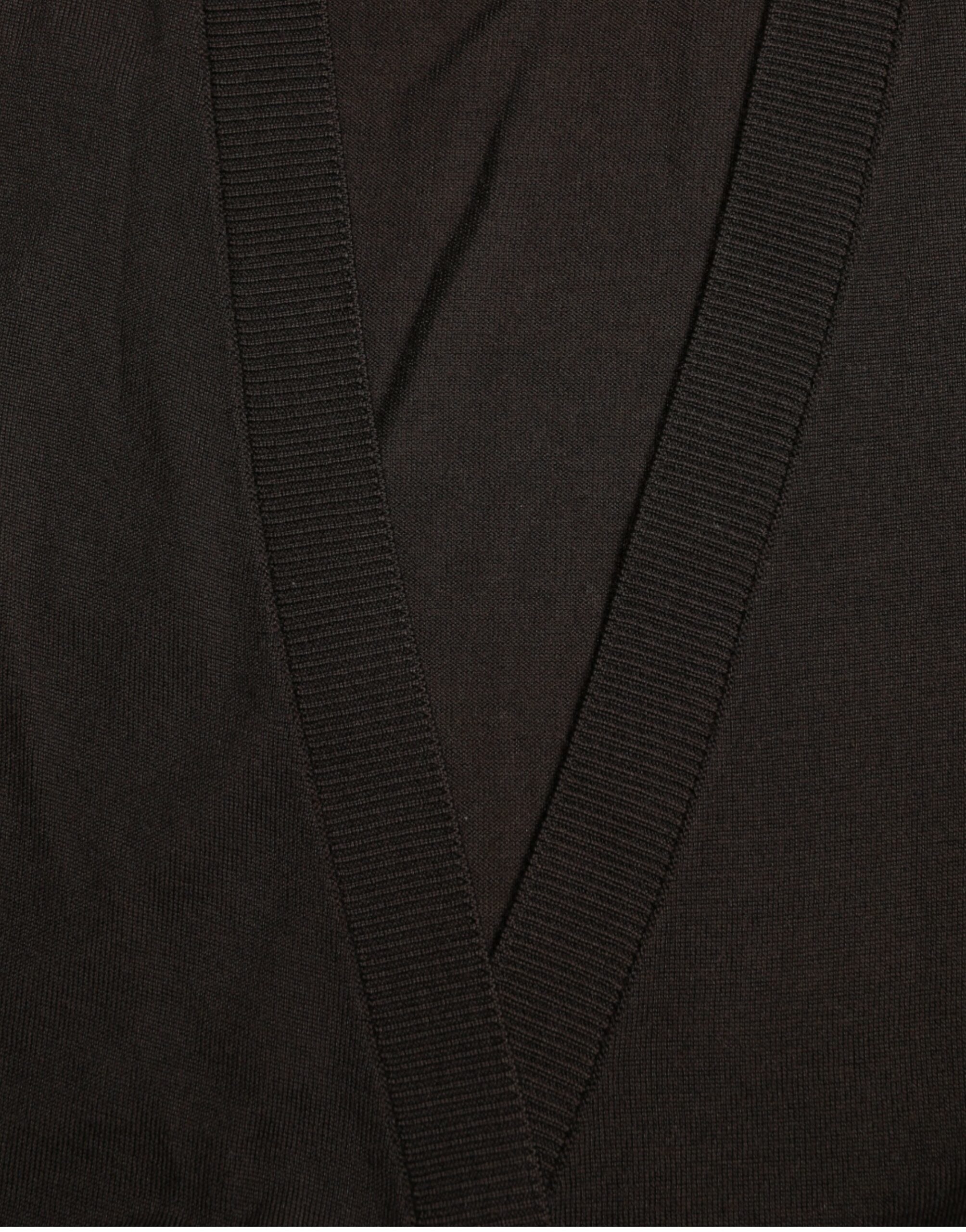 Dolce & Gabbana Black Wool V-neck Crossed Cardigan Sweater Dolce & Gabbana
