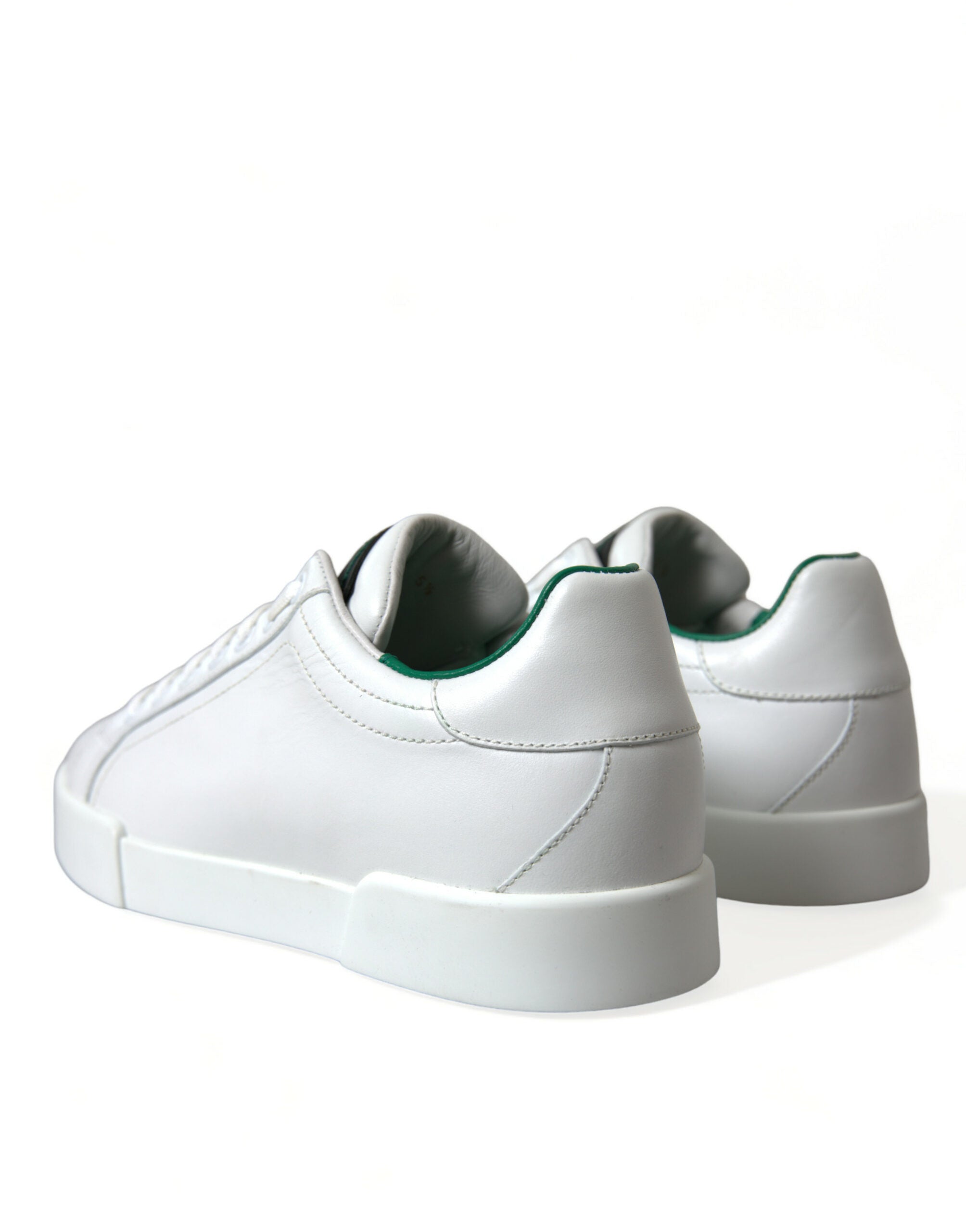 Dolce & Gabbana White Green Leather Portofino Sneakers Shoes Dolce & Gabbana