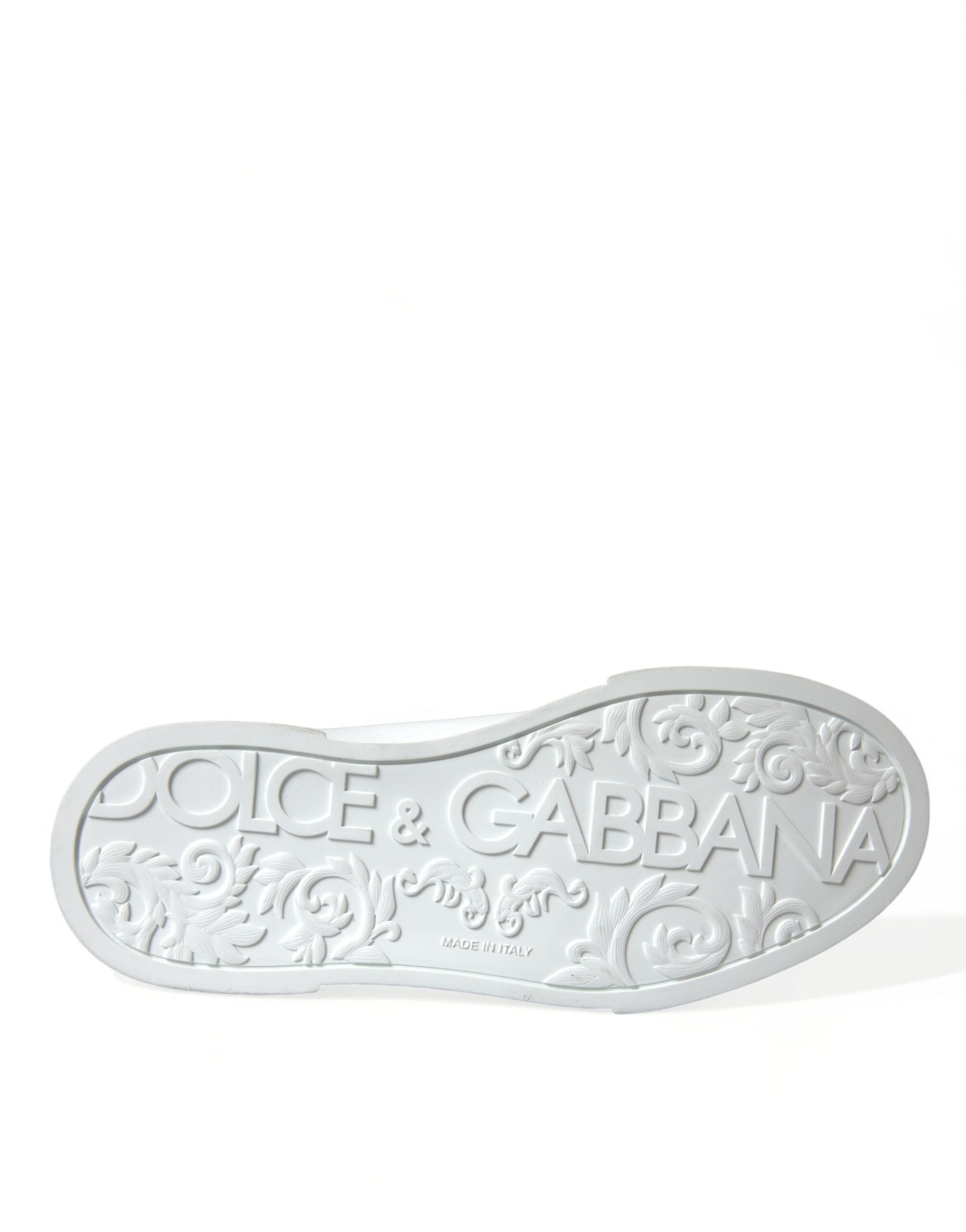 Dolce & Gabbana White Green Leather Portofino Sneakers Shoes Dolce & Gabbana