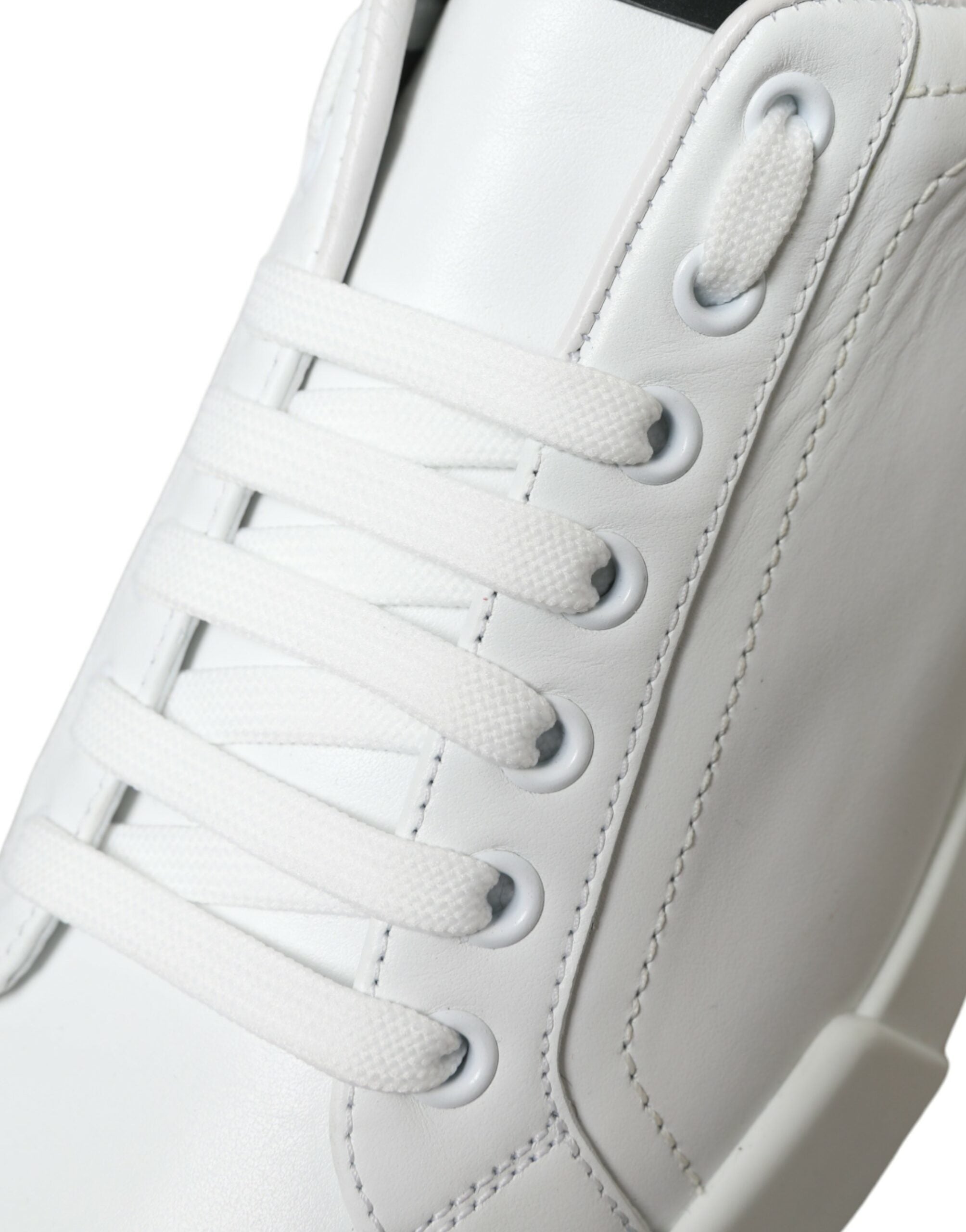 Dolce & Gabbana White Green Leather Portofino Sneakers Shoes Dolce & Gabbana