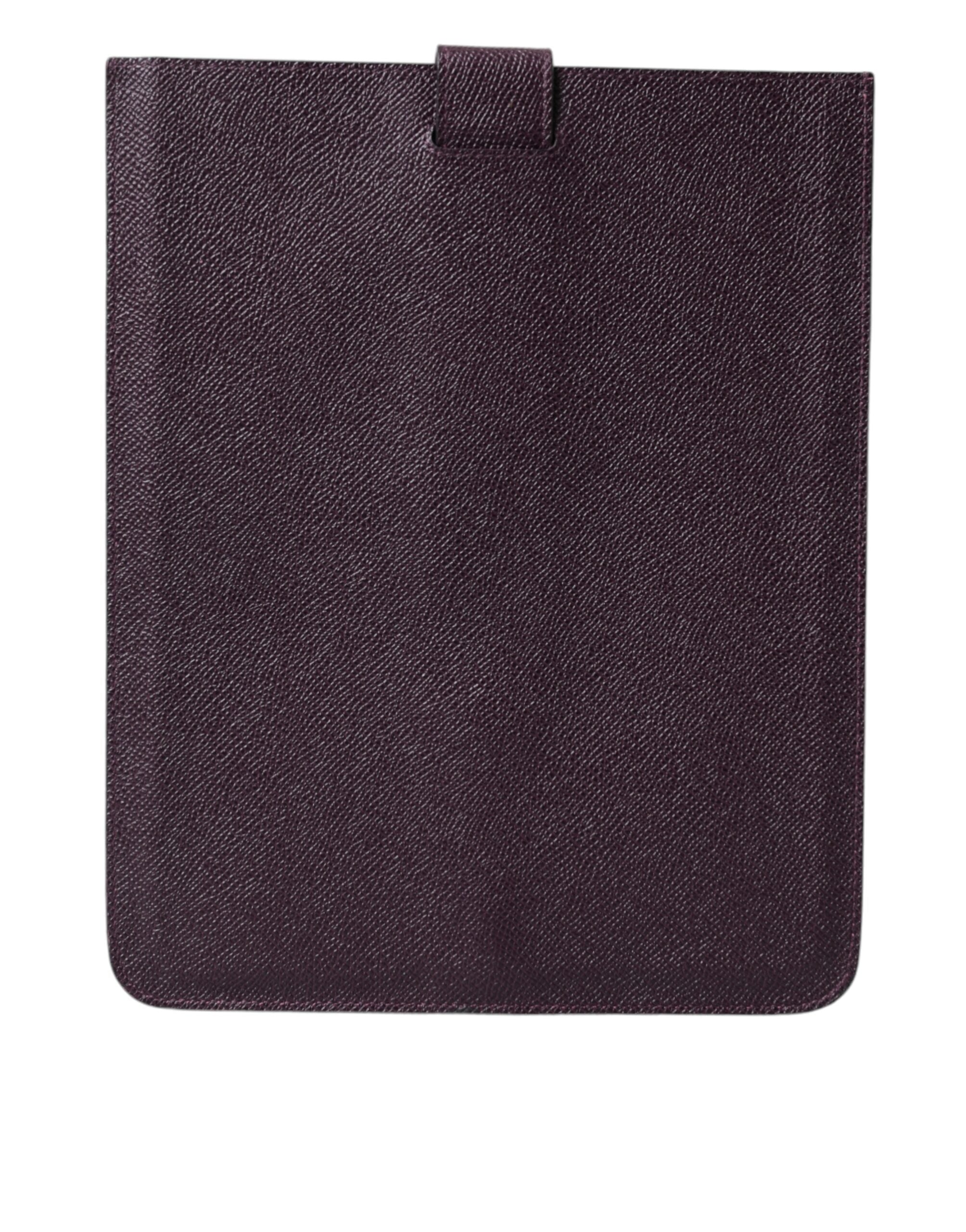Dolce & Gabbana Dark Brown Leather Logo Plaque Cover Sleeve Tablet Case Dolce & Gabbana
