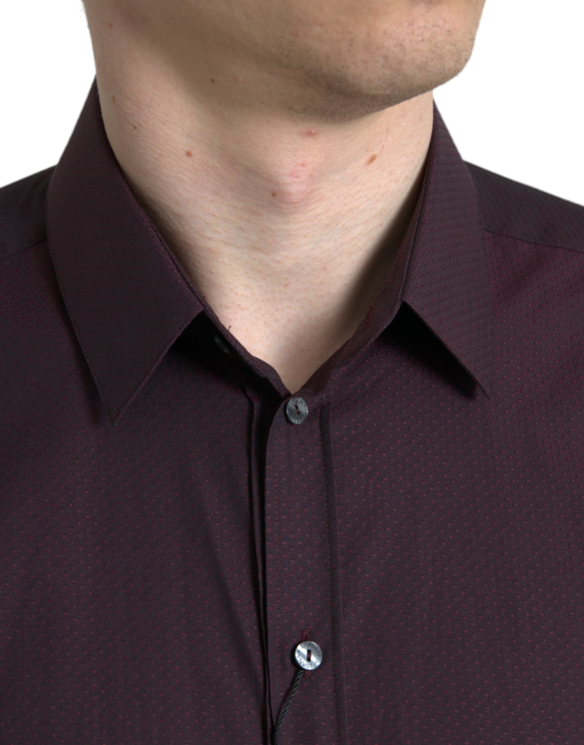Dolce & Gabbana Maroon Jacquard Formal Dress MARTINI Shirt Dolce & Gabbana