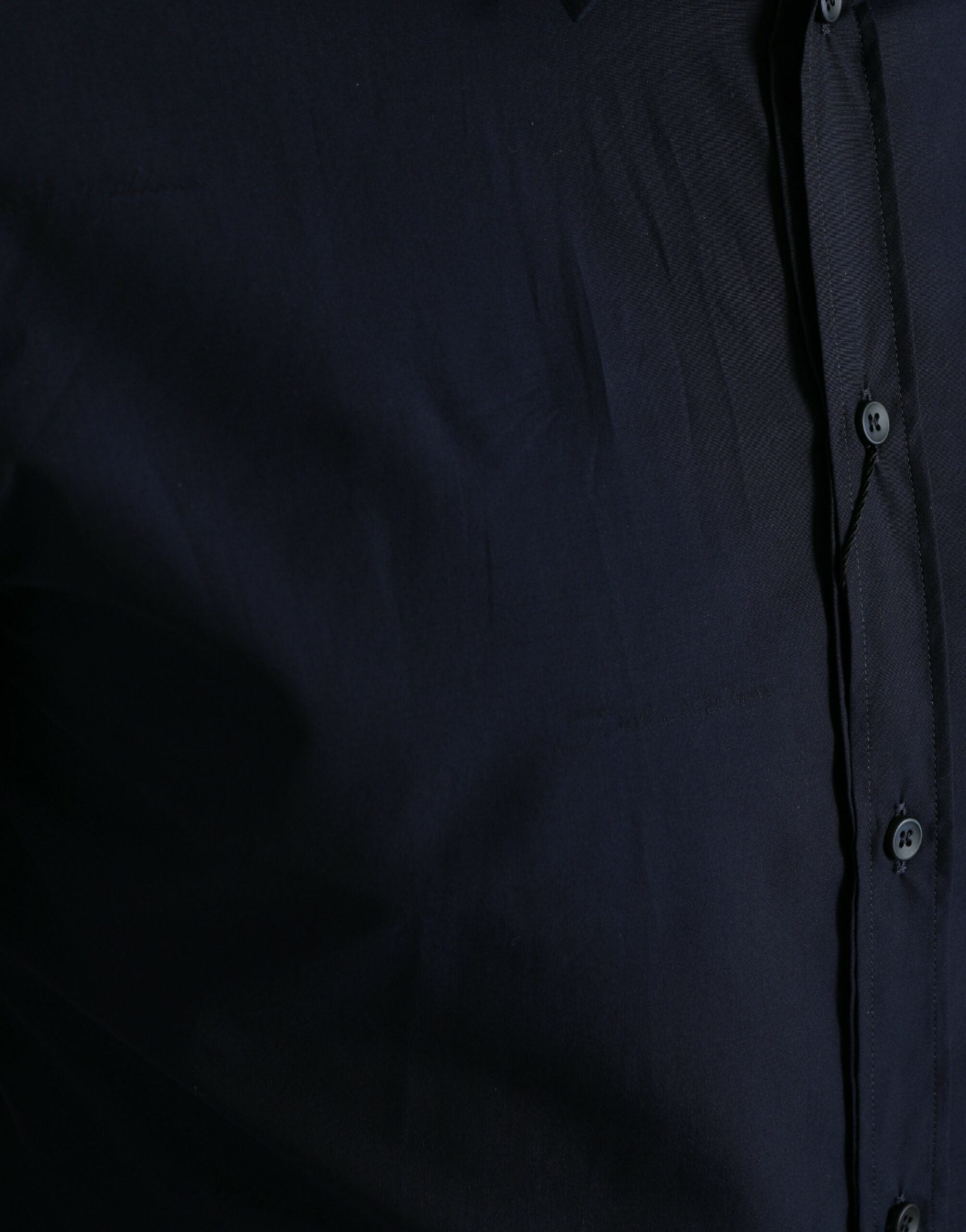 Dolce & Gabbana Navy Blue Slim Fit Formal GOLD Dress Shirt Dolce & Gabbana