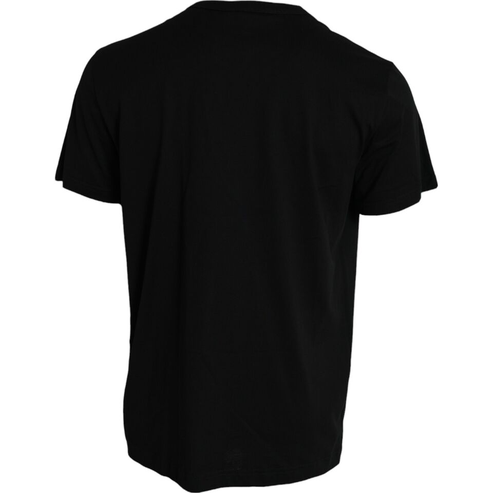 Dolce & Gabbana Black Silver Chain Short Sleeve T-shirt Dolce & Gabbana