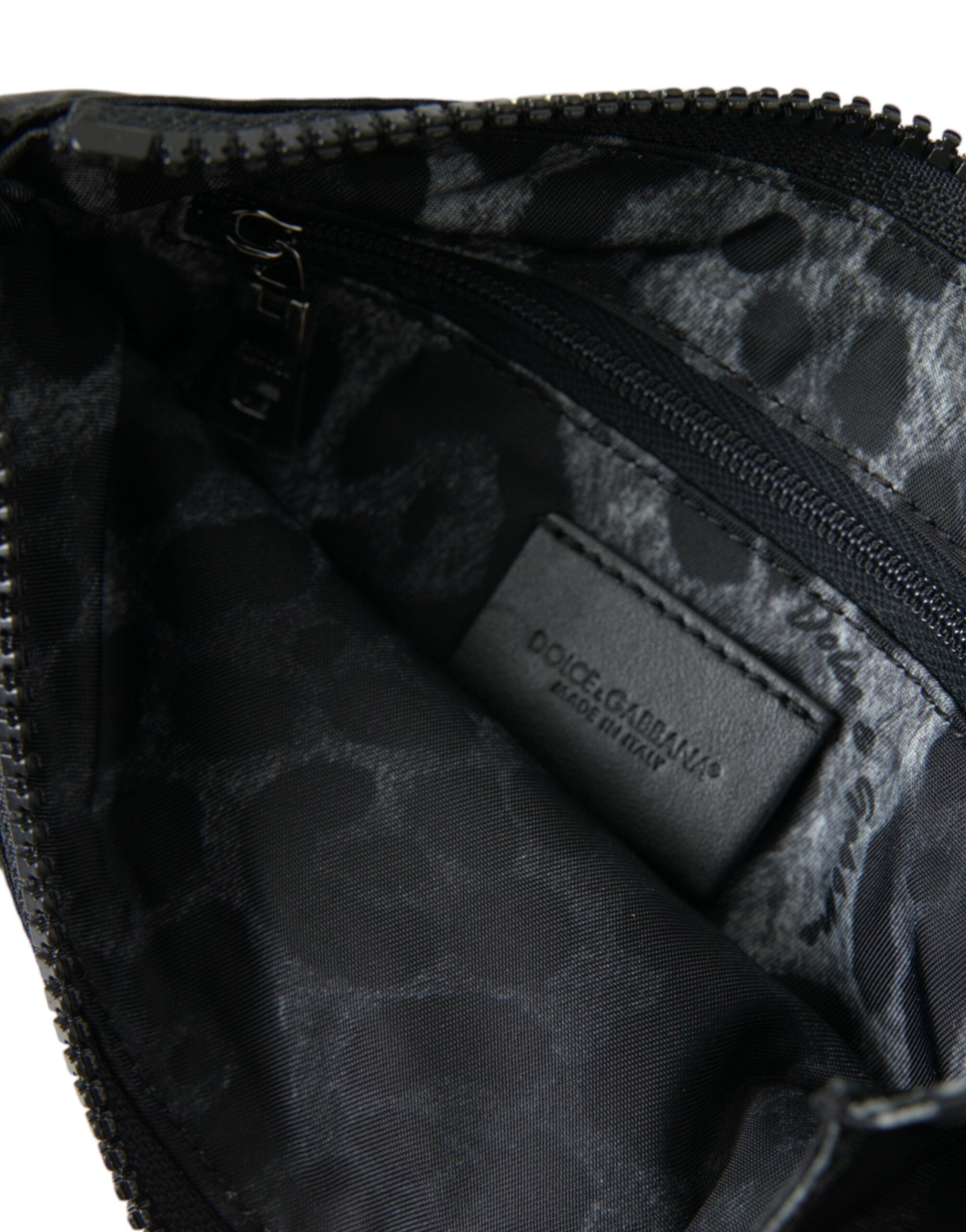 Dolce & Gabbana Black Nylon Logo Plaque Keyring Pouch Clutch Bags Dolce & Gabbana