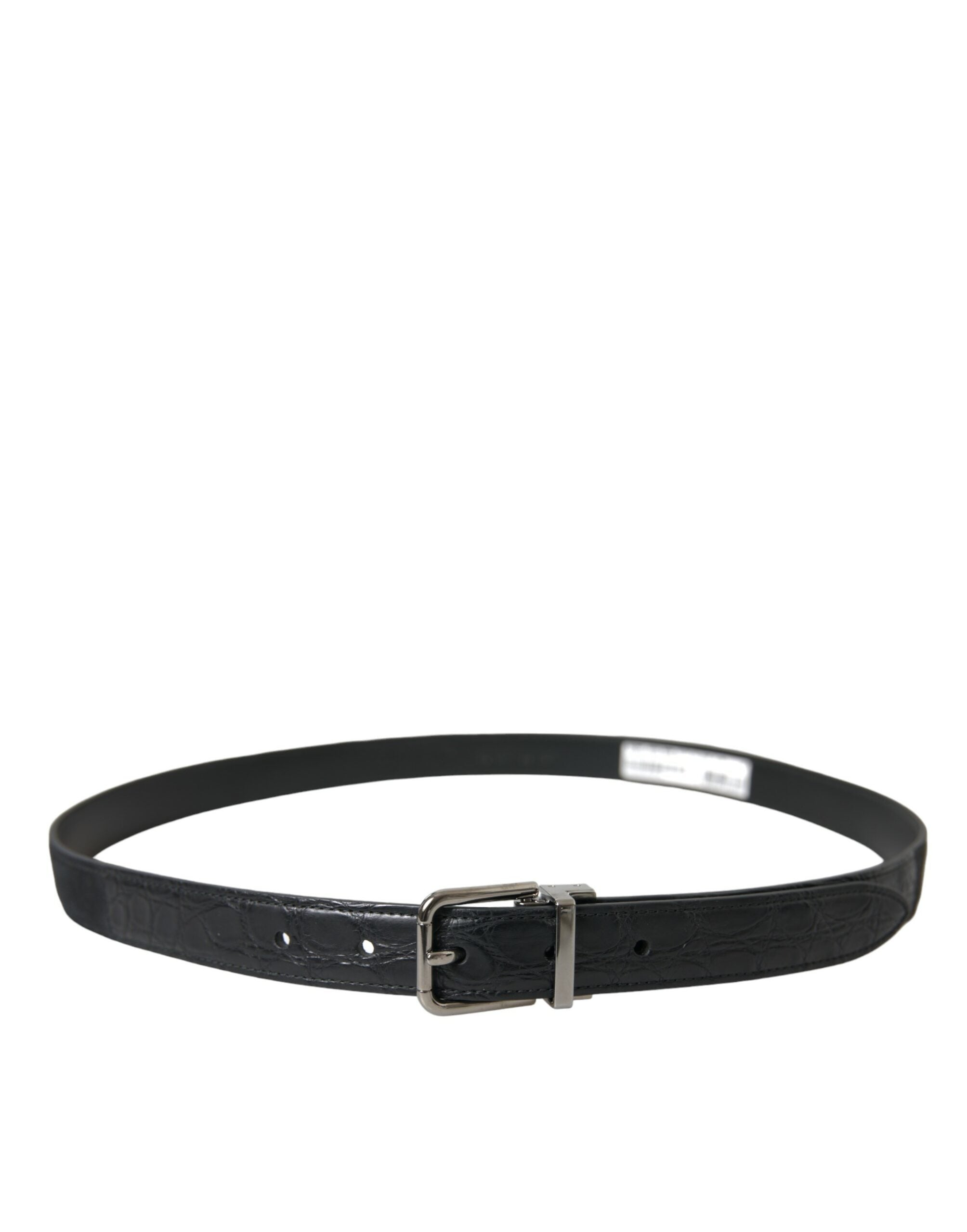 Dolce & Gabbana Black Leather Silver Metal Buckle Belt Dolce & Gabbana