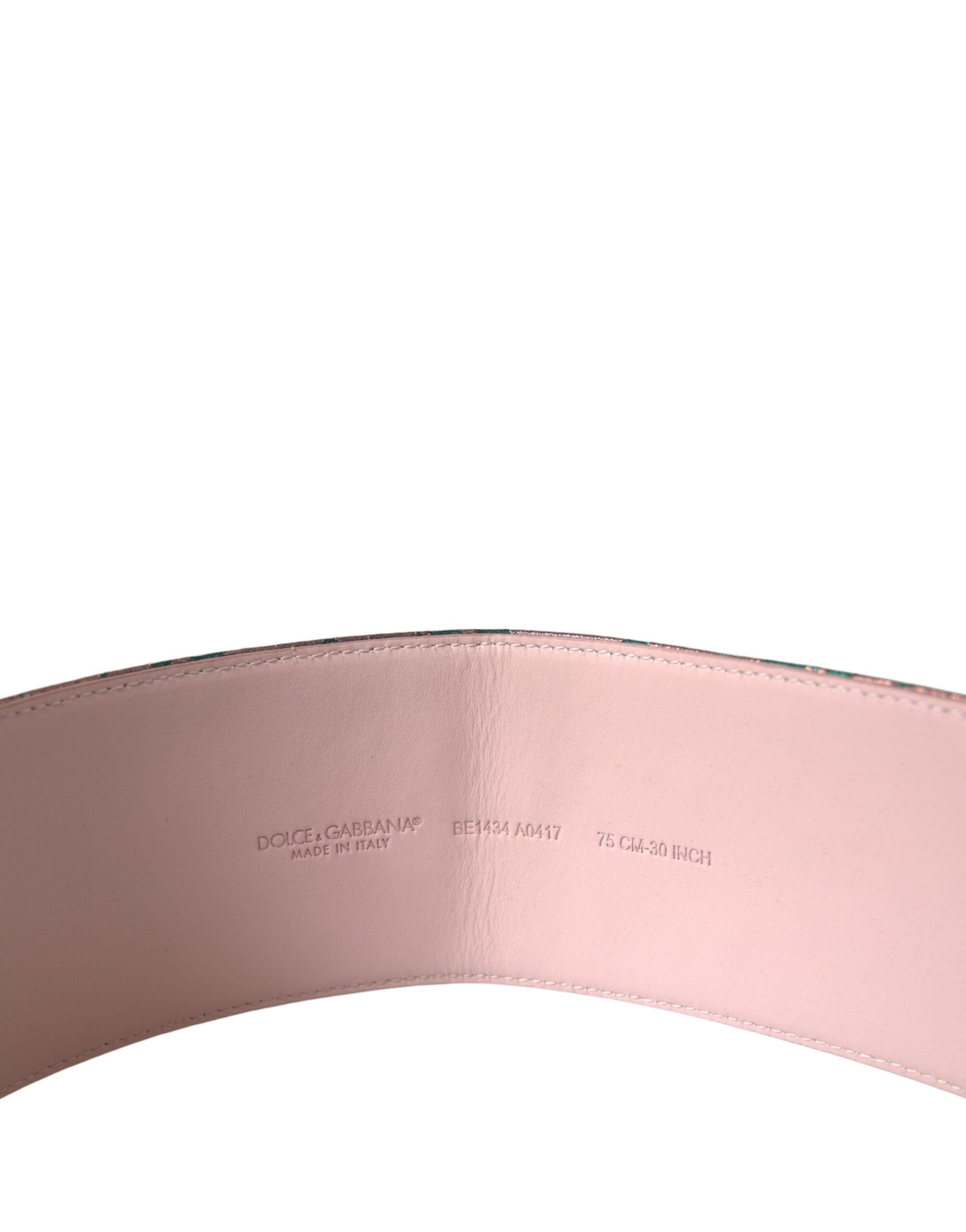 Dolce & Gabbana Multicolor Floral Jacquard Lurex Gold Buckle Belt Dolce & Gabbana