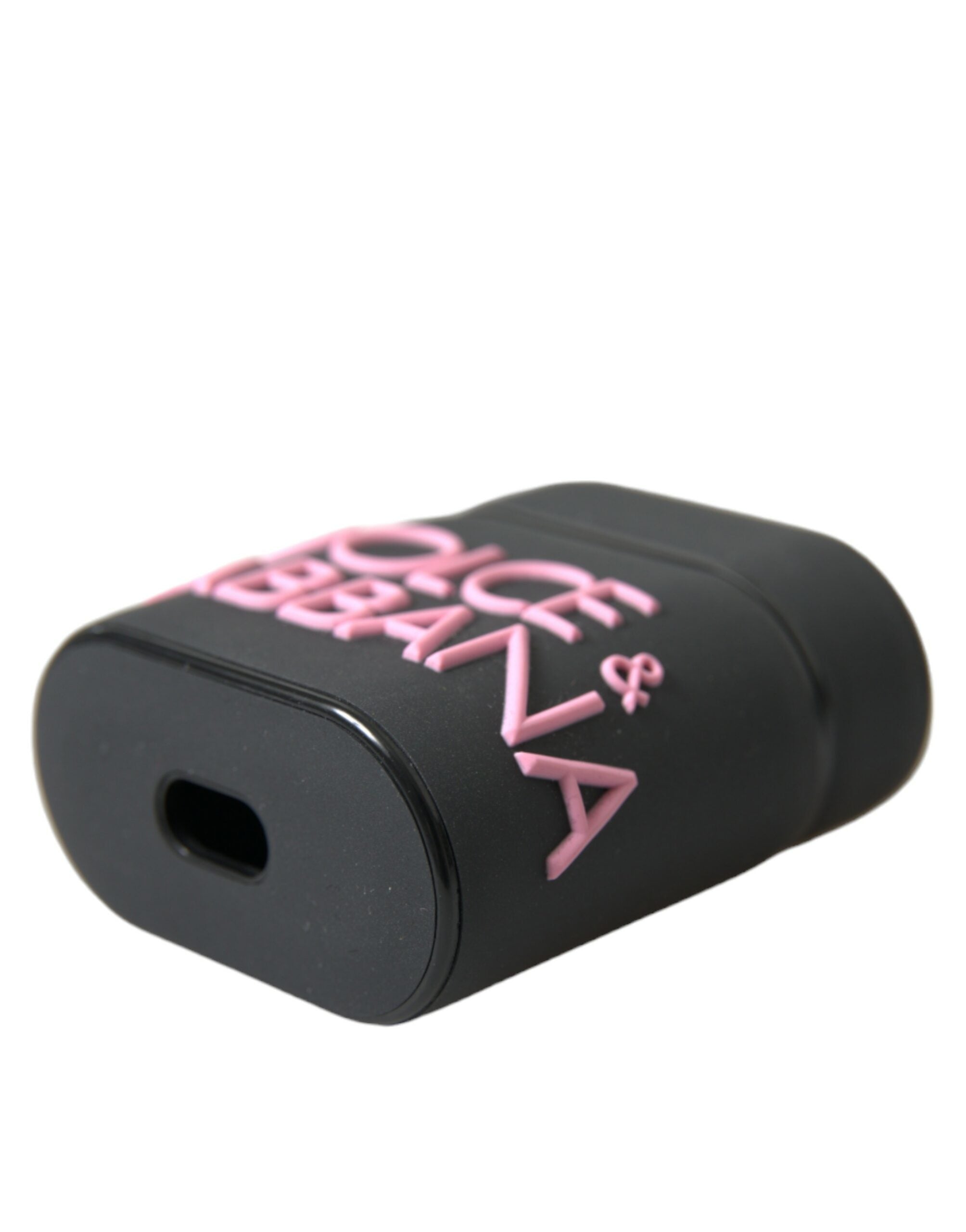 Dolce & Gabbana Black Pink Silicone Embossed Logo Airpods Case Dolce & Gabbana