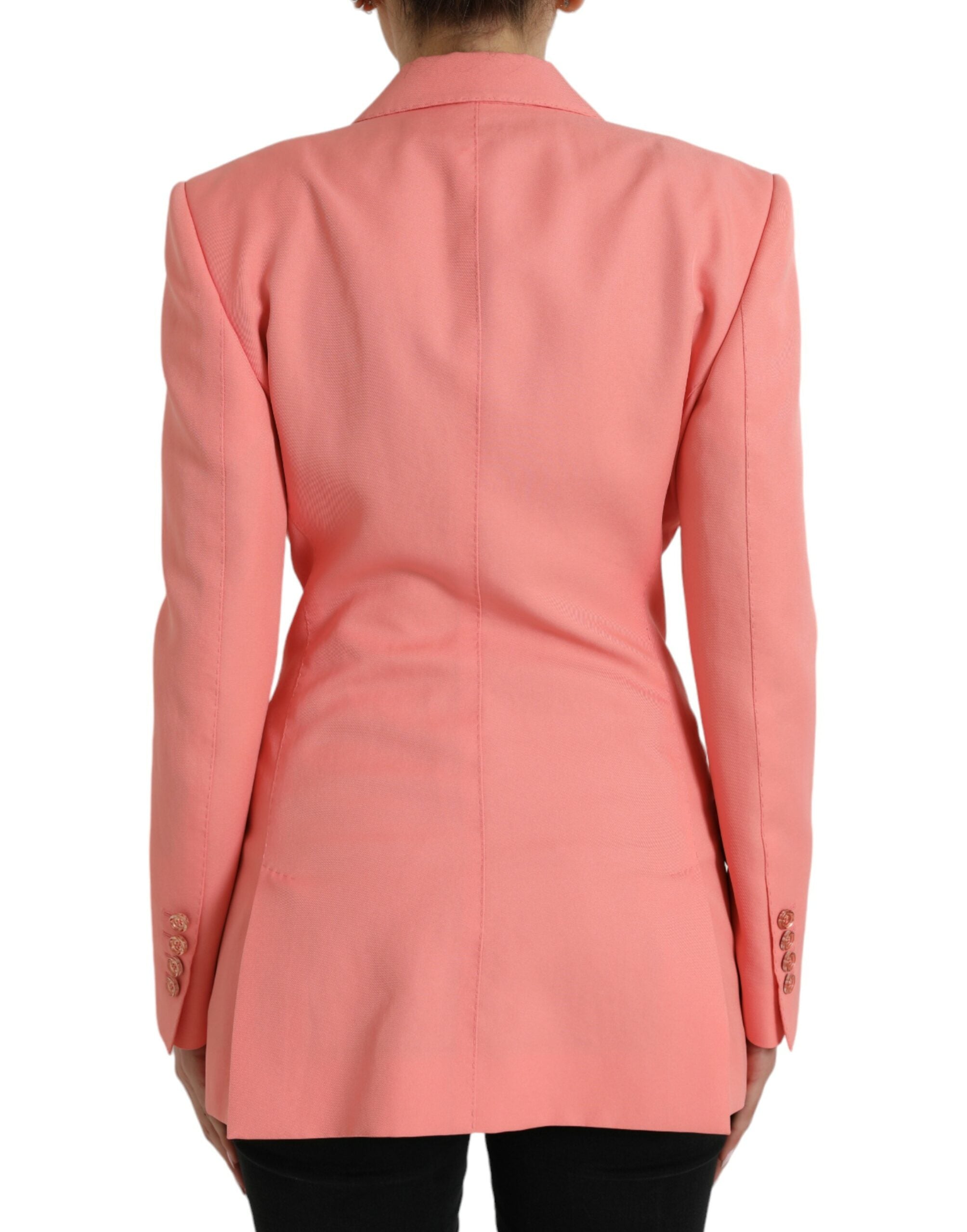 Dolce & Gabbana Pink Polyester Single Breasted Blazer Jacket Dolce & Gabbana