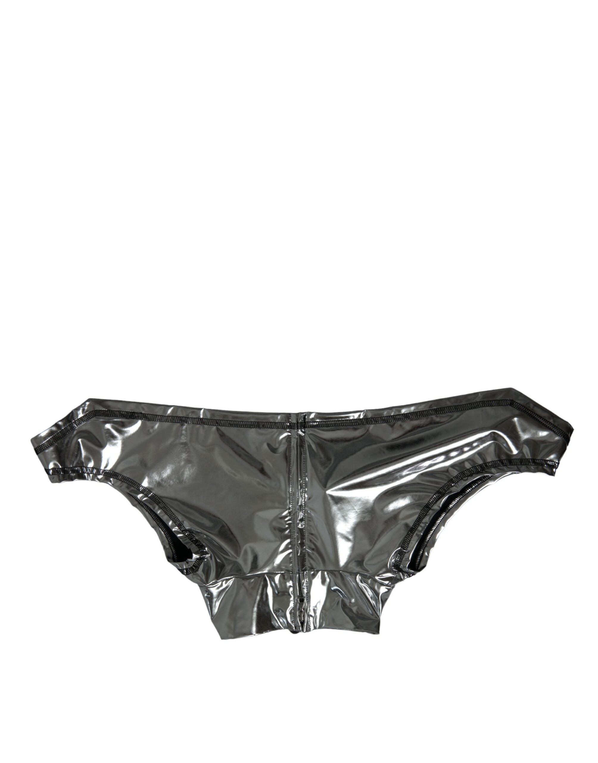 Dolce & Gabbana Silver Polyester Stretch Top Dolce & Gabbana
