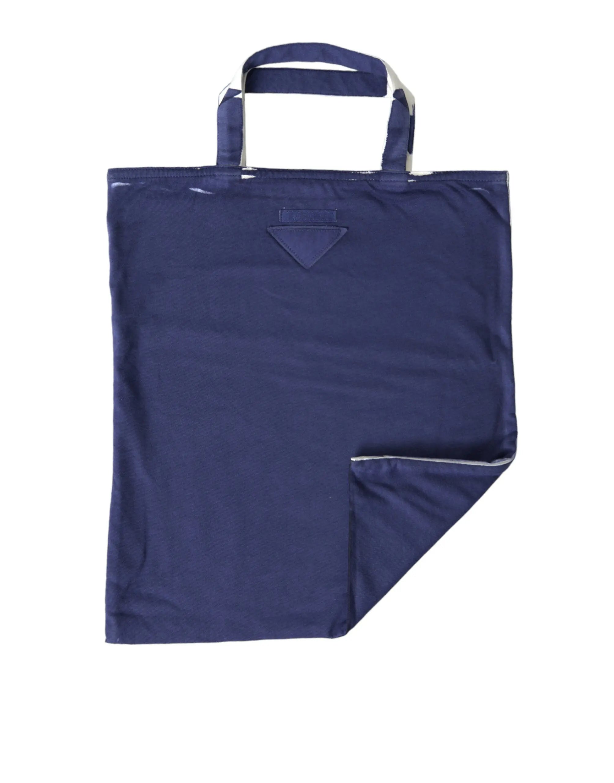 Prada Blue Jersey Fabric Logo Shoulder Shopping Tote Shopping Bag Prada