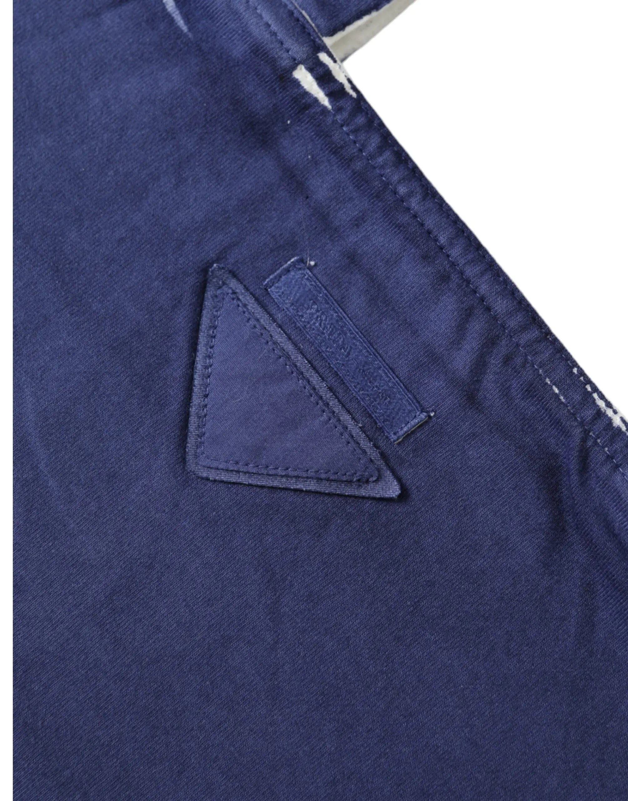 Prada Blue Jersey Fabric Logo Shoulder Shopping Tote Shopping Bag Prada