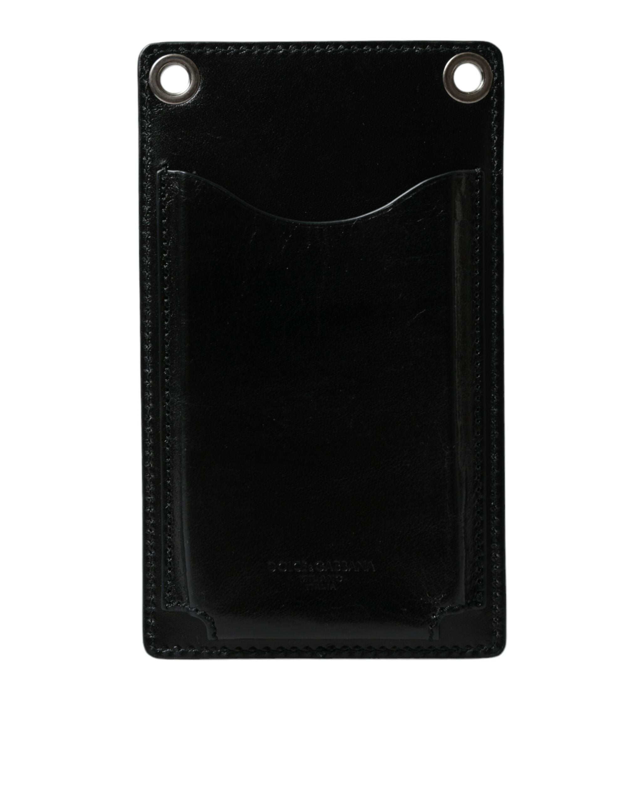 Dolce & Gabbana Wallet Black Horse Leather Zip Logo Cross Body Phone Slot Dolce & Gabbana