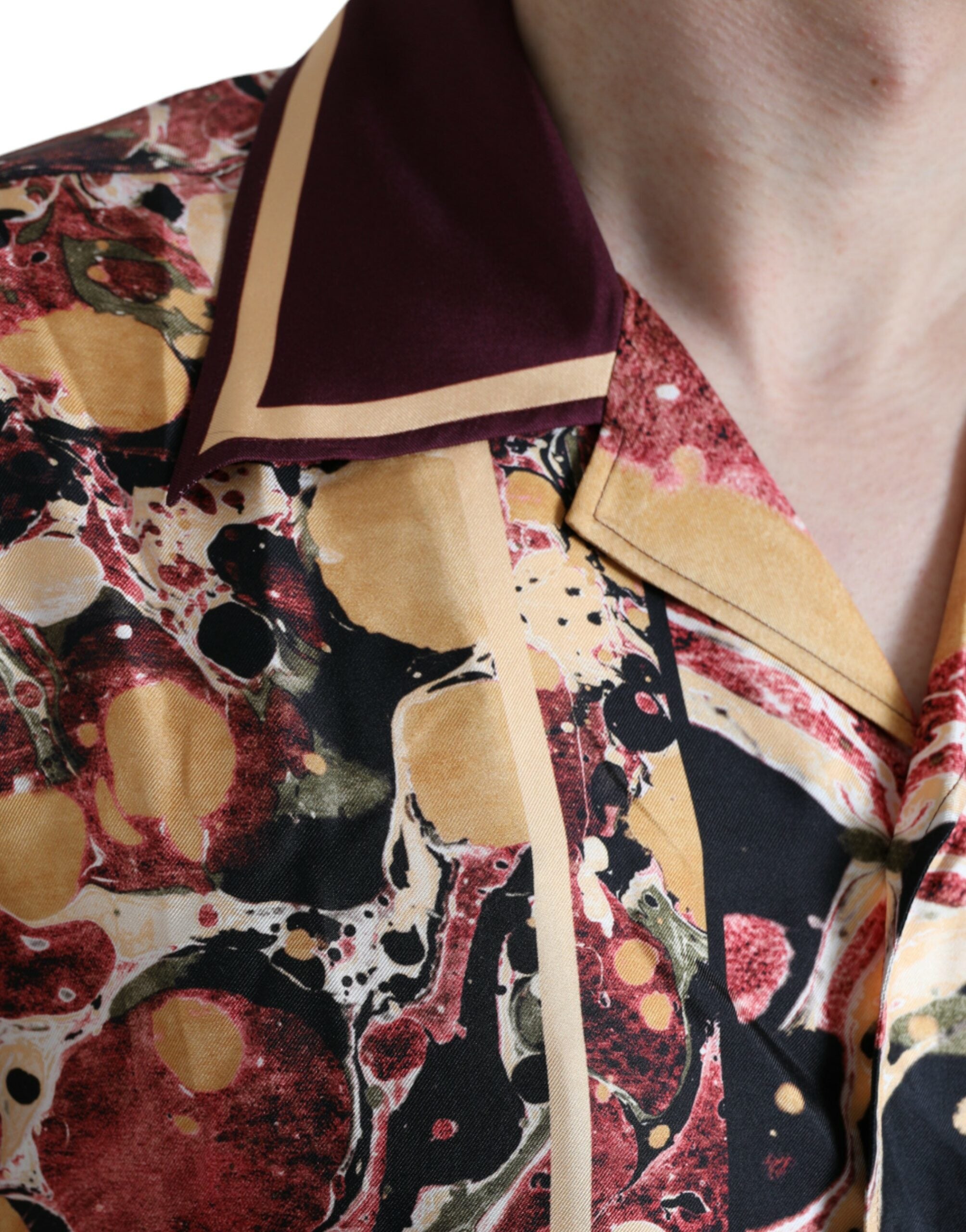 Dolce & Gabbana Multicolor Button Down Silk Shirt Dolce & Gabbana