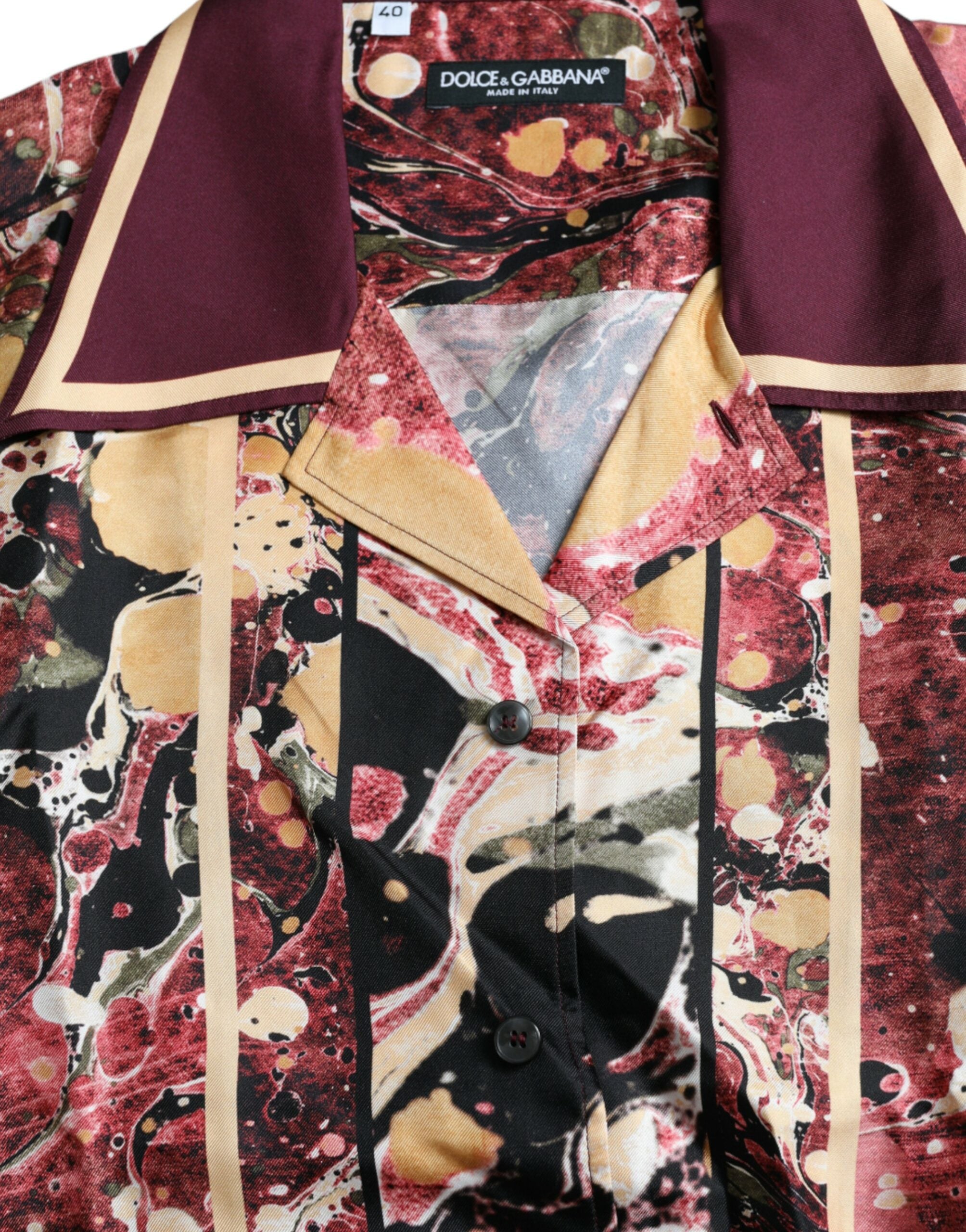 Dolce & Gabbana Multicolor Button Down Silk Shirt Dolce & Gabbana